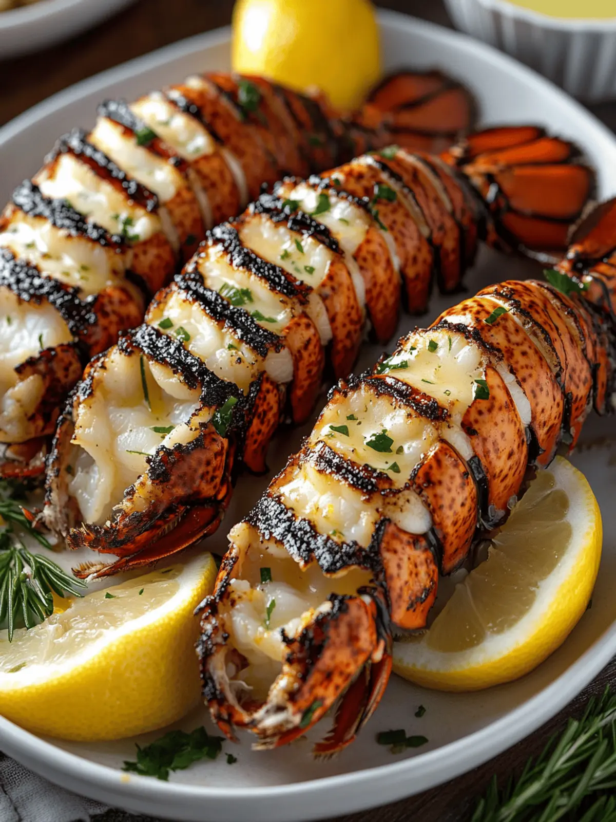 Grilled Lobster Tails with Garlic Lemon Butter Sauce Bliss 2 Grilled Lobster Tails with Garlic Lemon Butter Sauce