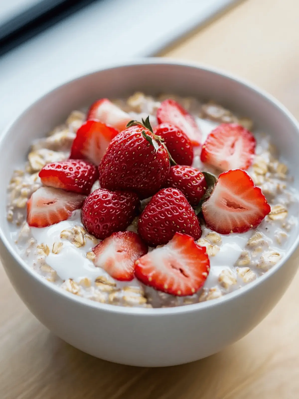 Strawberries and Cream Overnight Oats Recipe for Busy Mornings 3 Strawberries and Cream Overnight Oats Recipe