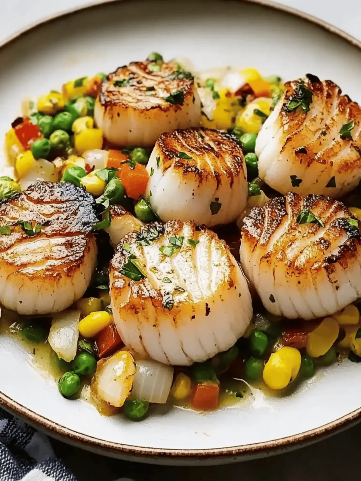 Savory Garlic Butter Scallops with Colorful Succotash Delight 5 Garlic Butter Scallops with Succotash