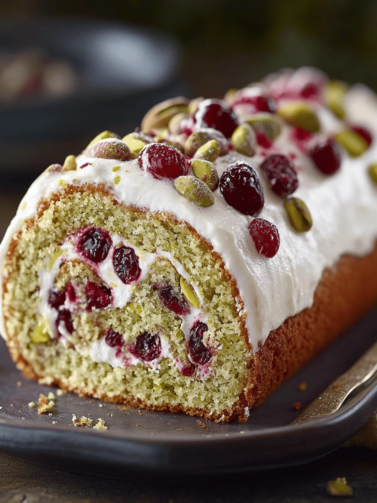 Pistachio Cranberry Cake Roll: A Festive Delight to Impress 2 Pistachio Cranberry Cake Roll