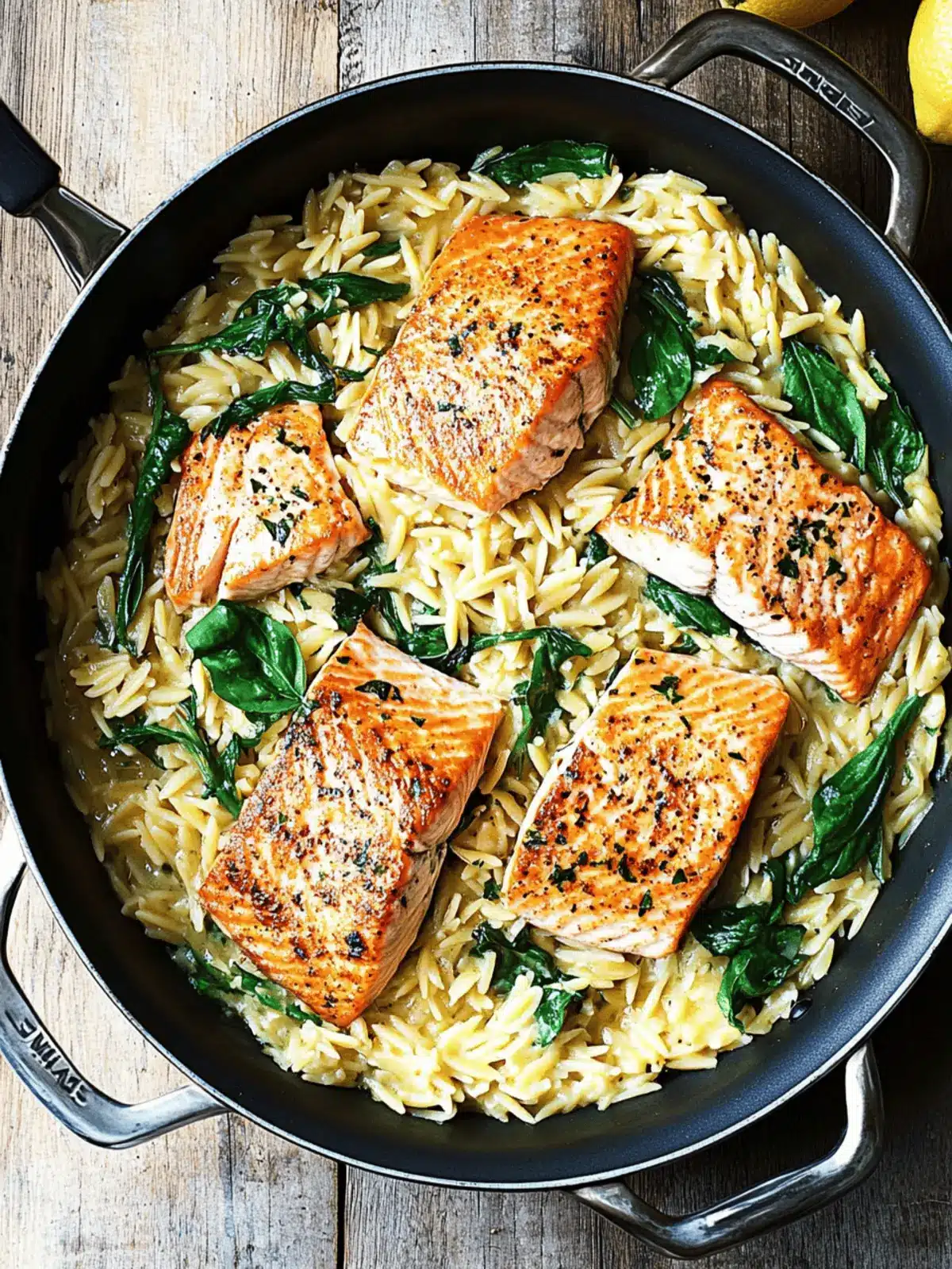 One Skillet Salmon with Lemon Orzo for Easy Weeknight Bliss 3 One Skillet Salmon with Lemon Orzo