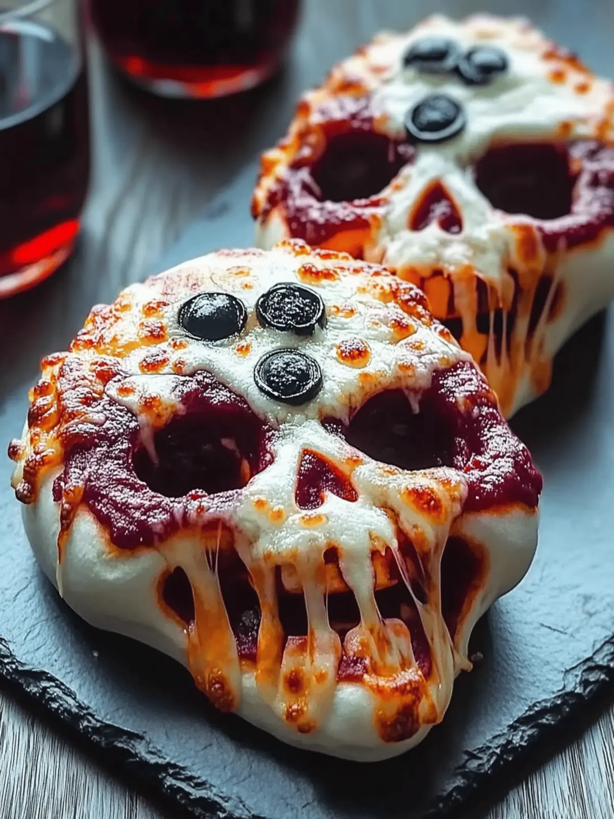 Cheesy Halloween Pizza Skulls: Fun Treats for Spooky Gatherings 2 Cheesy Halloween Pizza Skulls