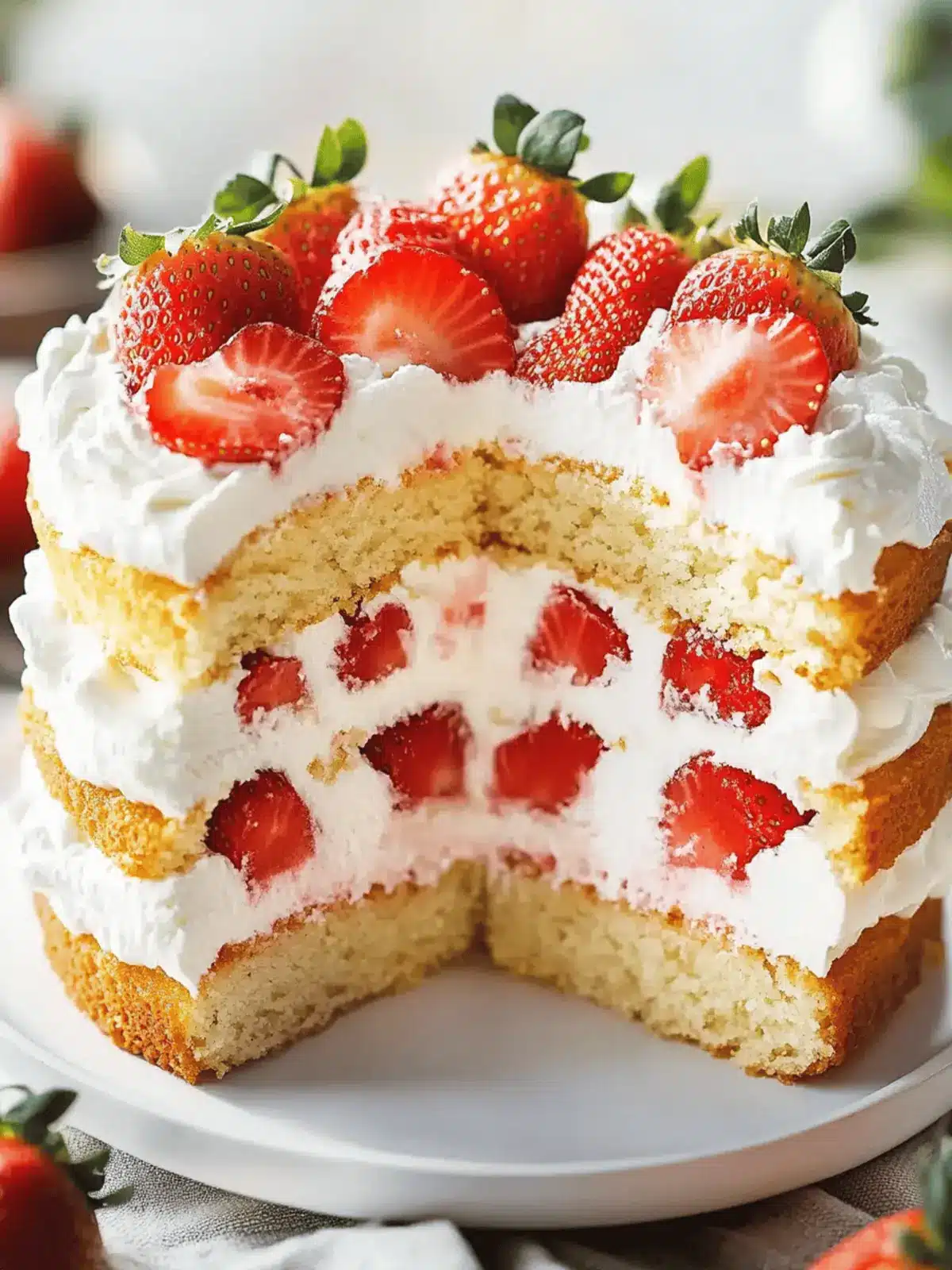 Mouthwatering Strawberry Shortcake Cake for Sweet Summer Bliss 3 Strawberry Shortcake Cake