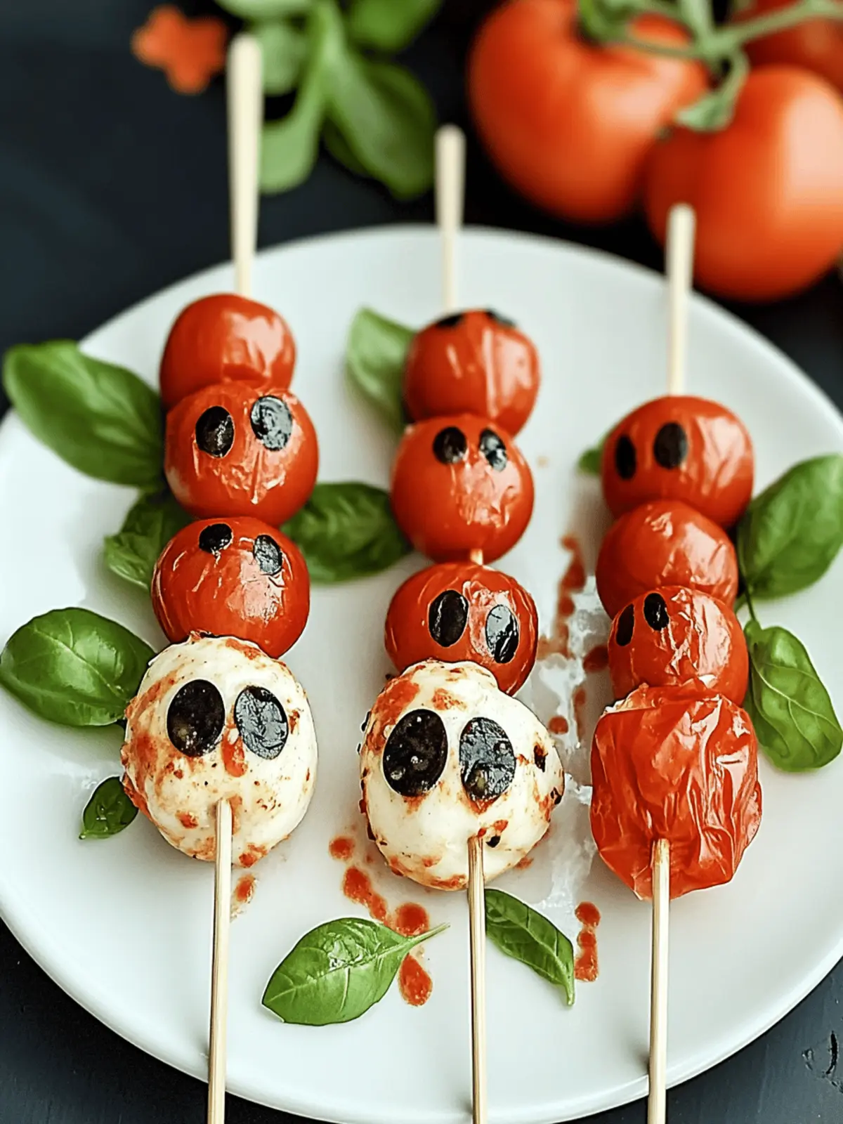 Spooky Halloween Caprese Salad Skewers