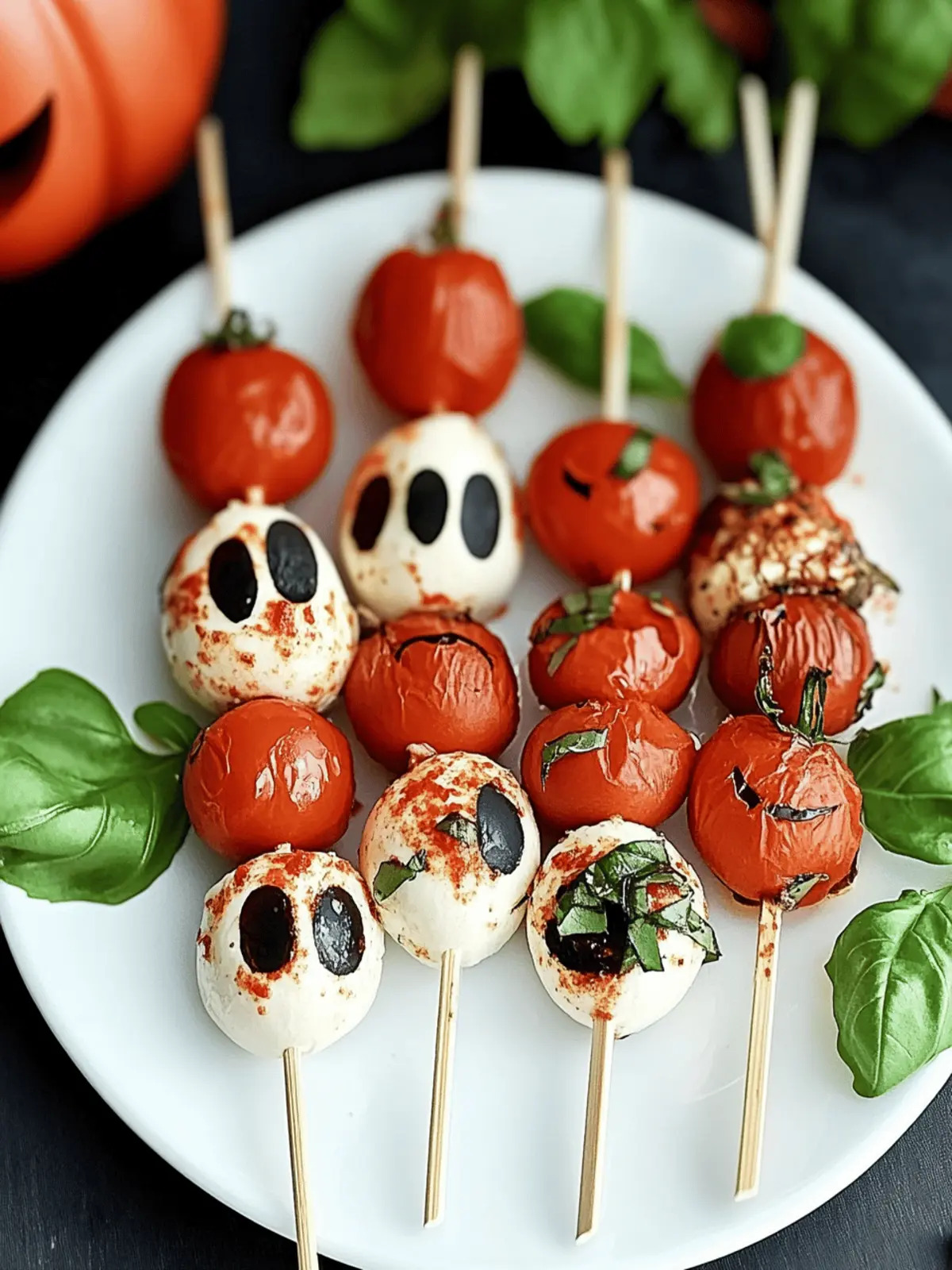 Spooky Halloween Caprese Salad Skewers