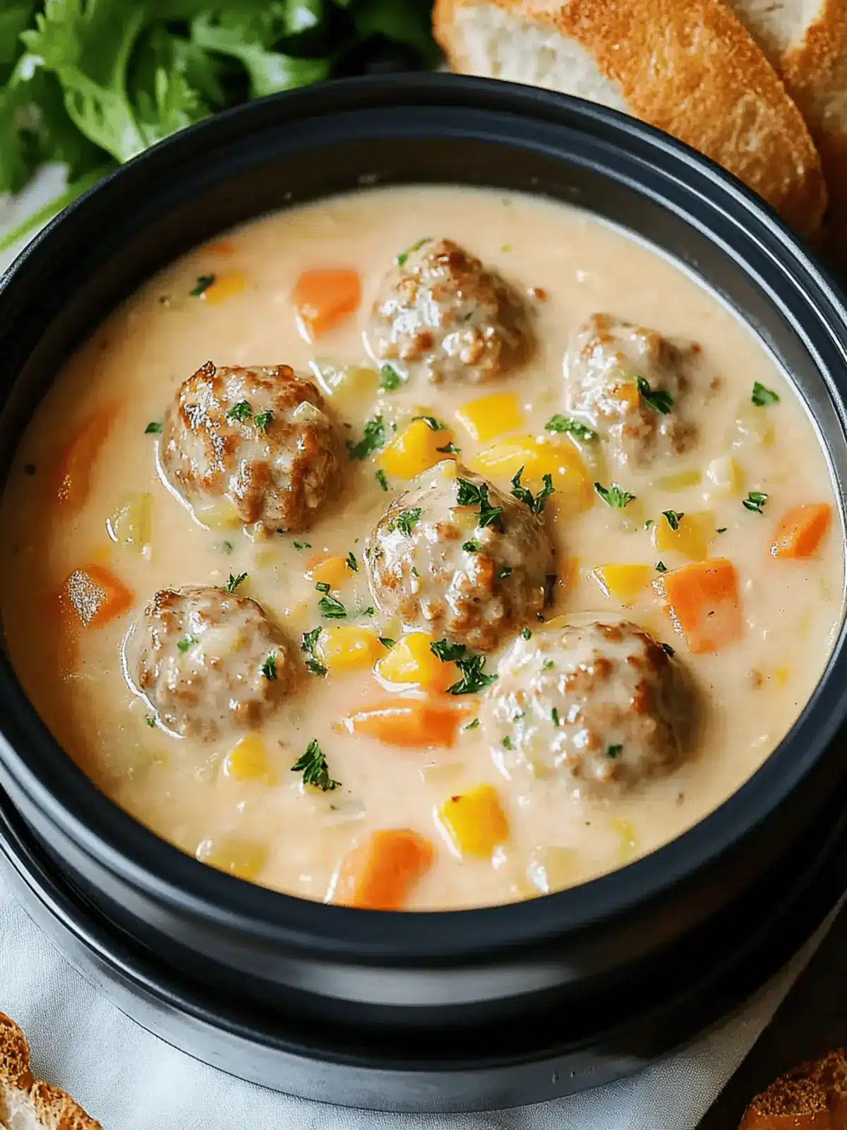 Creamy Meatball Soup with Vegetables for Cozy Nights 5 Creamy Meatball Soup with Vegetables