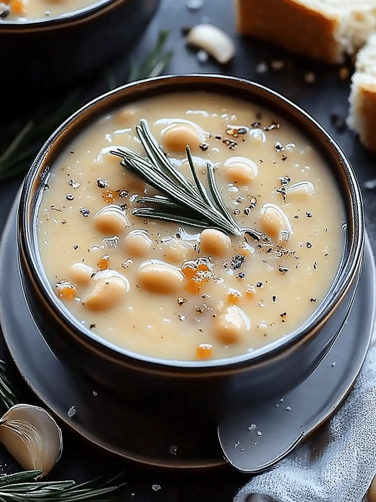 Creamy Rosemary & Roasted Garlic White Bean Soup That's Irresistible 4 Creamy Rosemary & Roasted Garlic White Bean Soup
