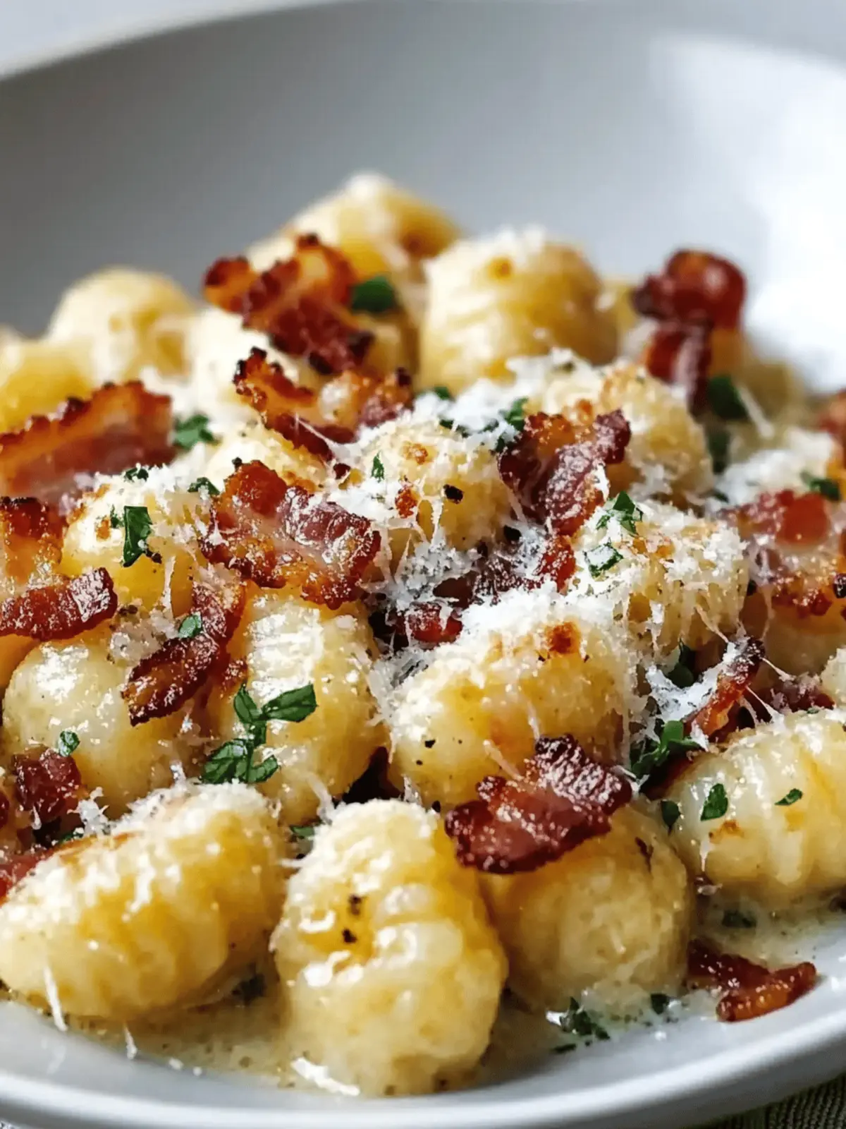 Gnocchi Carbonara with Bacon & Parmesan for Cozy Family Nights 3 Gnocchi Carbonara with Bacon & Parmesan