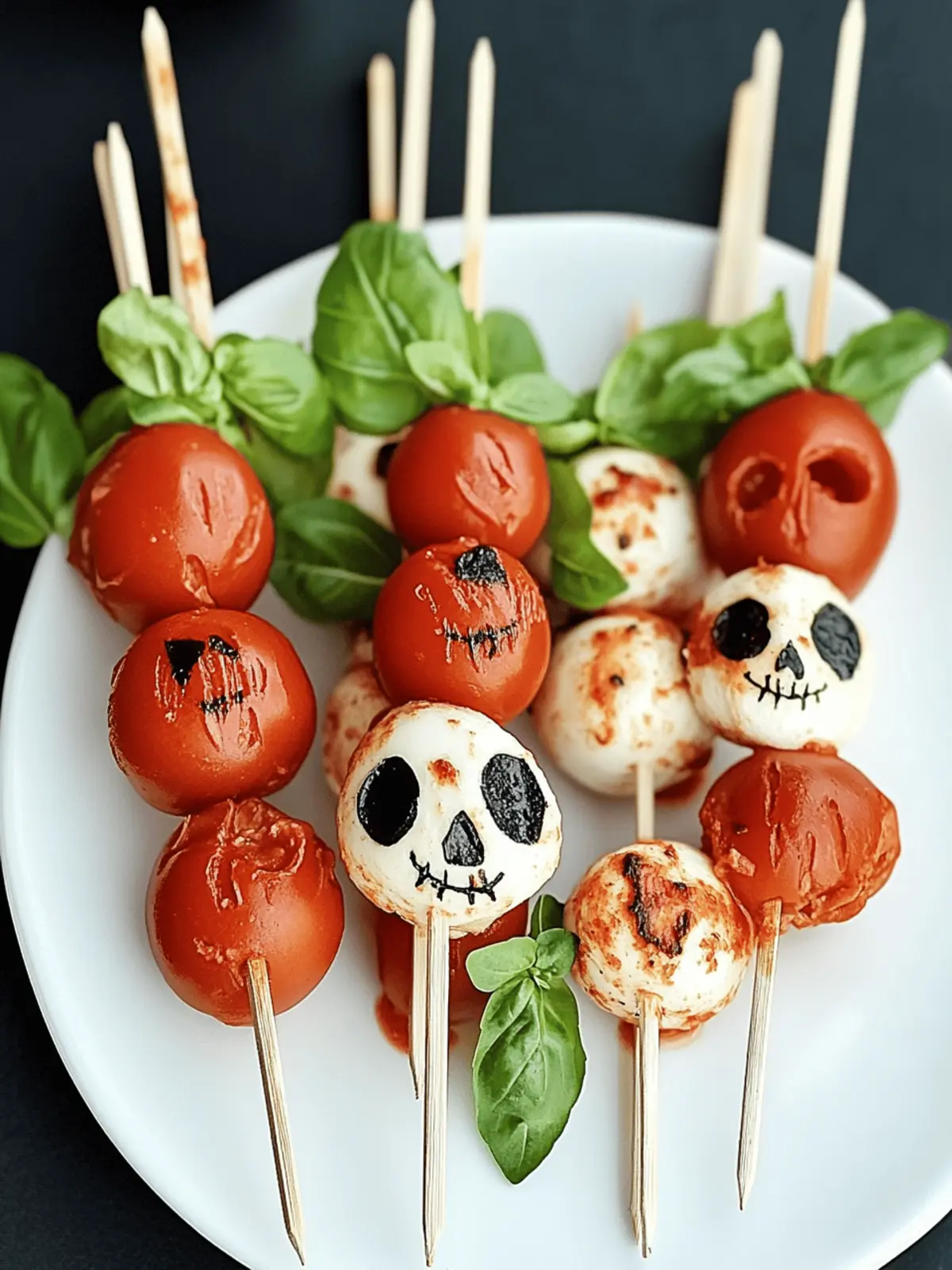 Spooky Halloween Caprese Salad Skewers