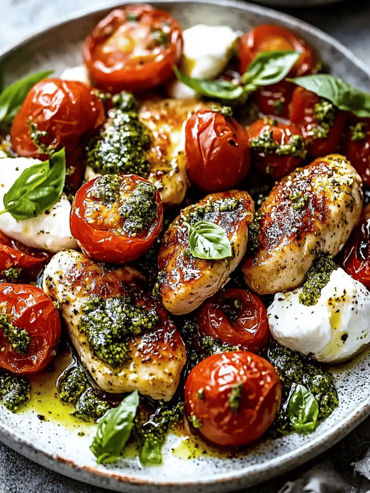 Pesto Chicken Saltimbocca with Burst Tomatoes and Burrata Bliss 2 Pesto Chicken Saltimbocca with Burst Tomatoes and Burrata