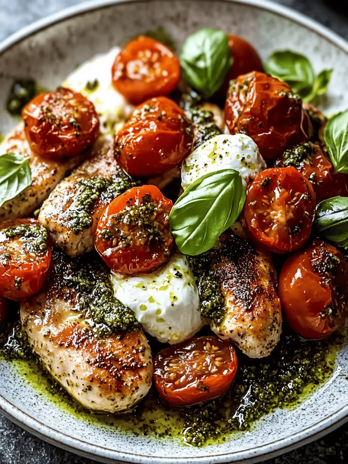 Pesto Chicken Saltimbocca with Burst Tomatoes and Burrata Bliss 4 Pesto Chicken Saltimbocca with Burst Tomatoes and Burrata