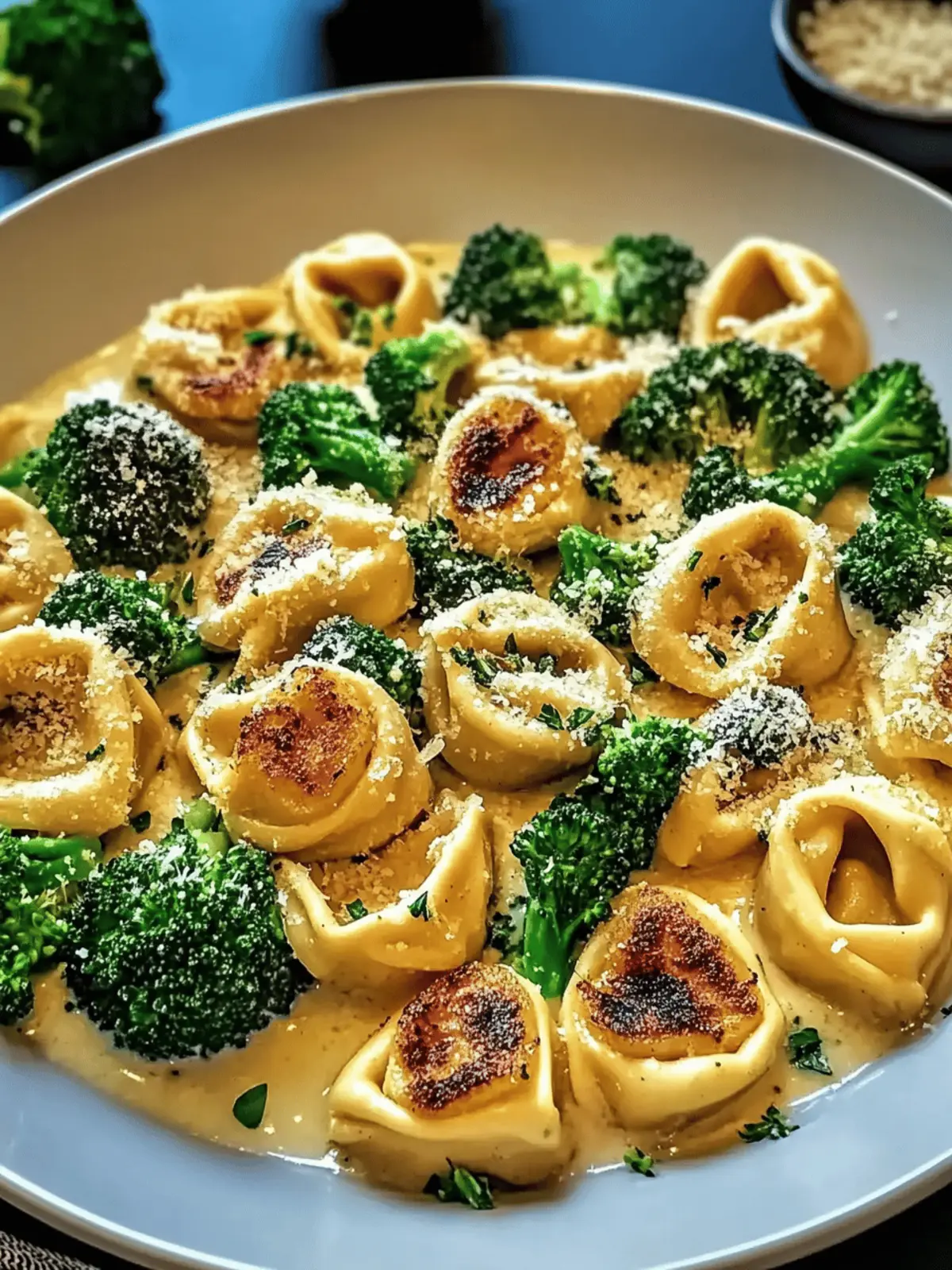 Creamy Garlic Parmesan Tortellini With Chicken Broccoli Delight 2 Creamy Garlic Parmesan Tortellini With Chicken Broccoli