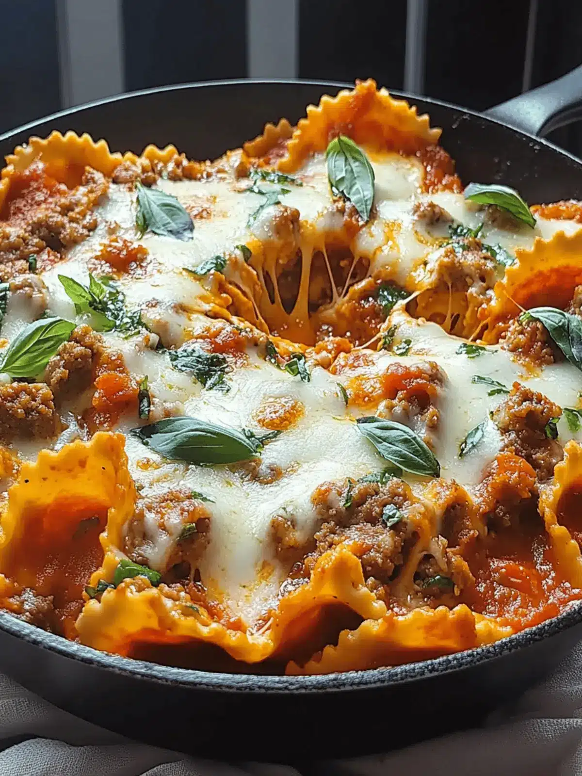Easy Pizza Lasagna Skillet Bake for Family Fun Nights 5 Pizza Lasagna Skillet Bake