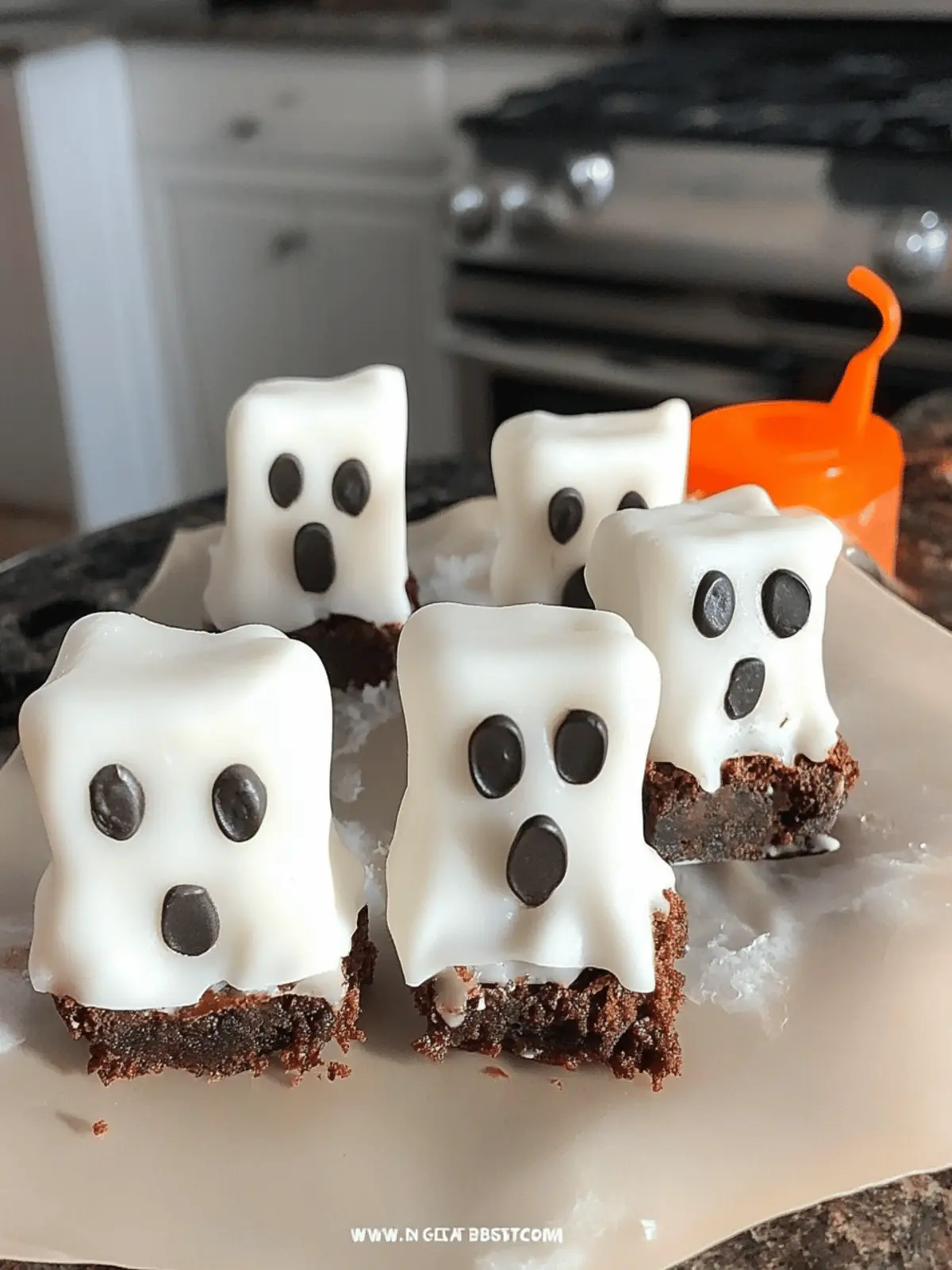 Delightful Marshmallow Brownie Ghosts for Spooky Celebrations 3 Marshmallow Brownie Ghosts