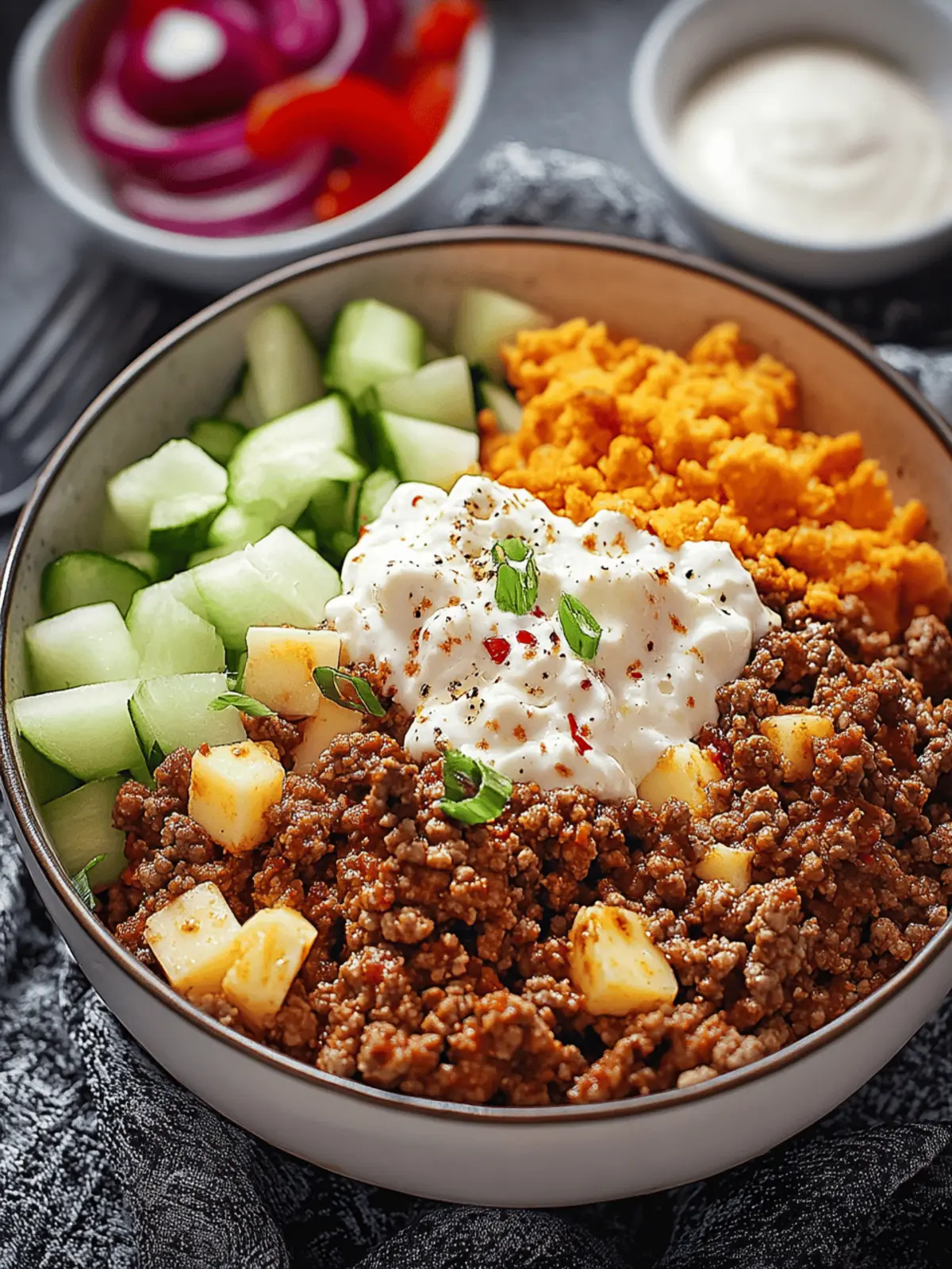 Satisfying Cheese Bowl with Ground Beef for Meal Prep Bliss 2 Cheese Bowl with Ground Beef