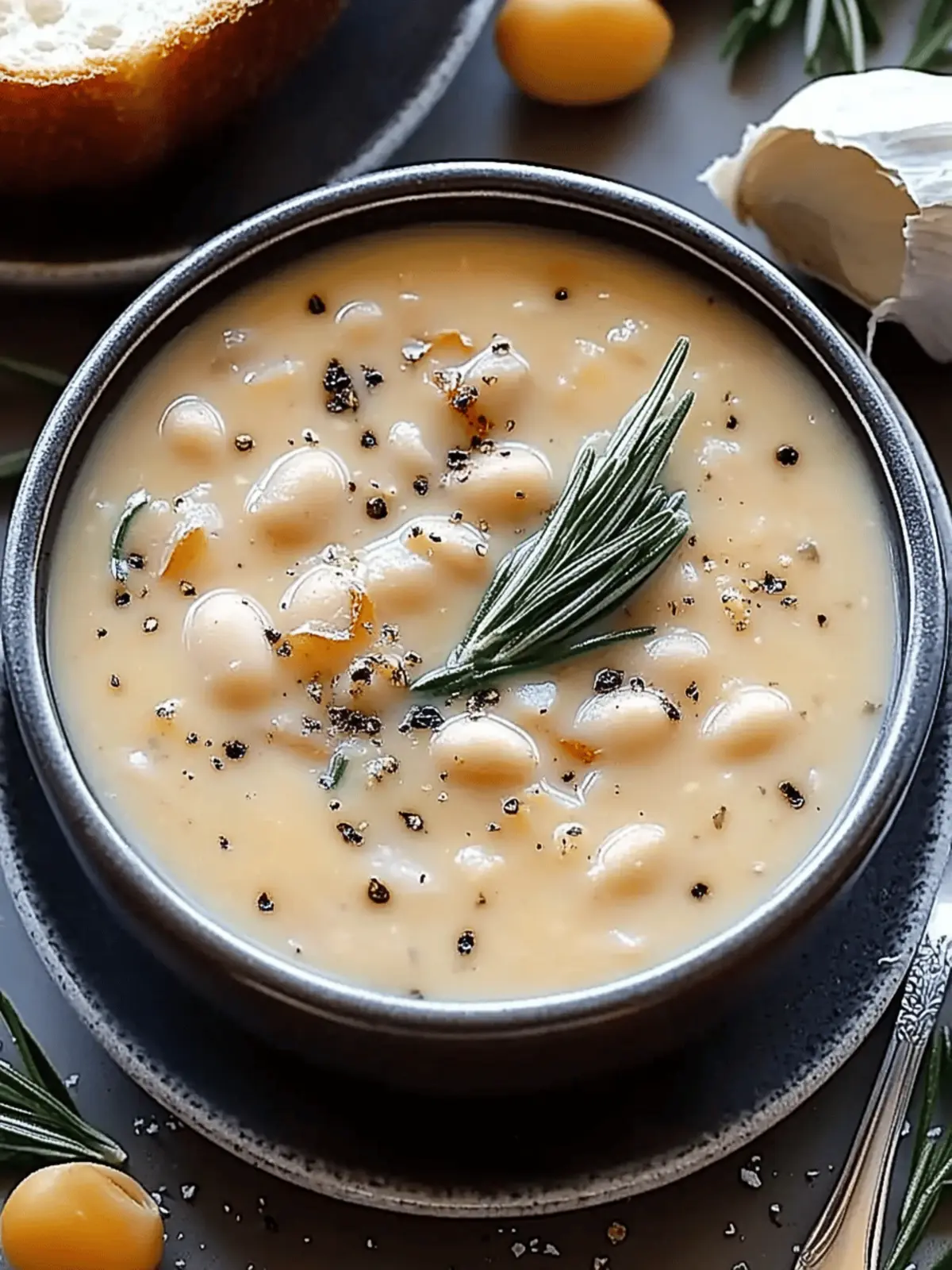 Creamy Rosemary & Roasted Garlic White Bean Soup That's Irresistible 2 Creamy Rosemary & Roasted Garlic White Bean Soup