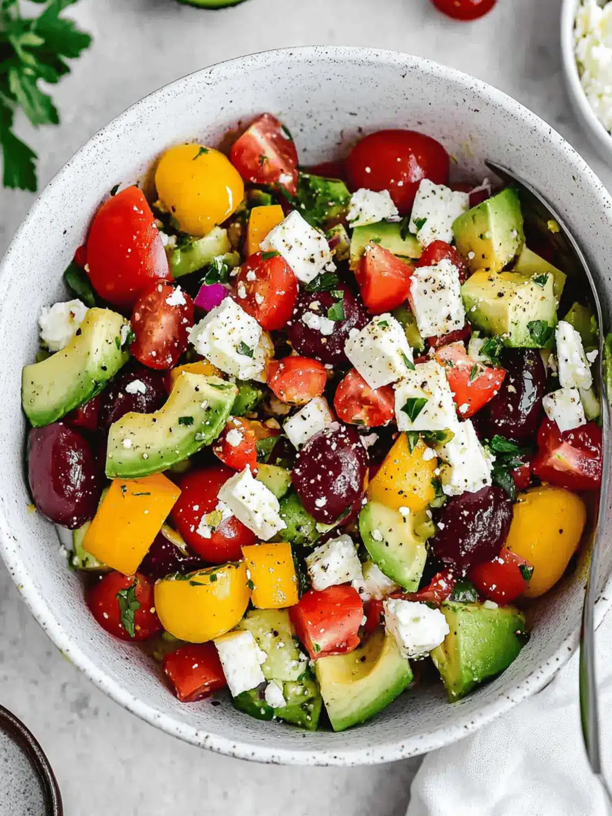Brighten Your Day with Greek Avocado Salad with Feta Bliss 2 Greek Avocado Salad with Feta