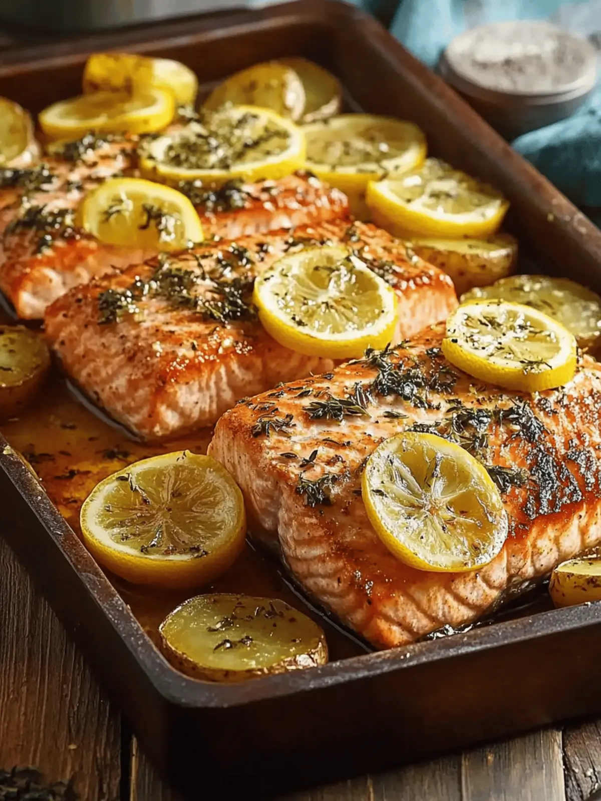 Baked Lemon Herb Salmon with Garlic Potatoes Recipe to Wow! 2 Baked Lemon Herb Salmon with Garlic Potatoes Recipe