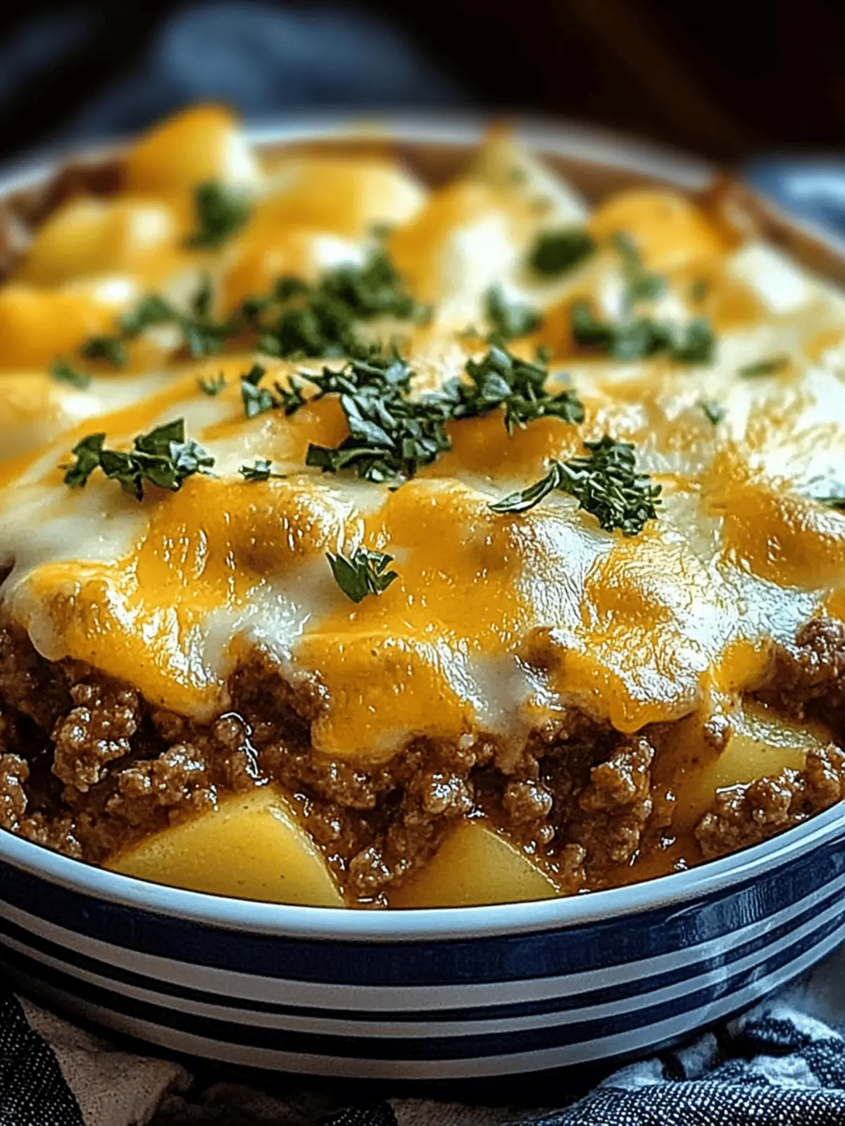 Cheesy Ground Beef & Potato Casserole: Family Favorite Delight 4 Cheesy Ground Beef & Potato Casserole