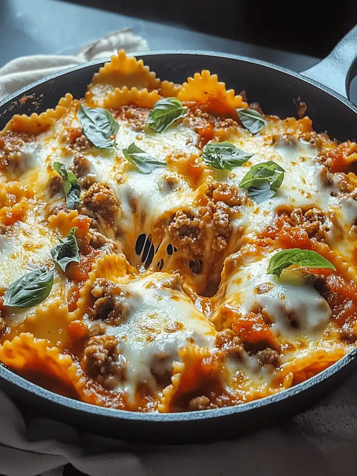 Easy Pizza Lasagna Skillet Bake for Family Fun Nights 3 Pizza Lasagna Skillet Bake