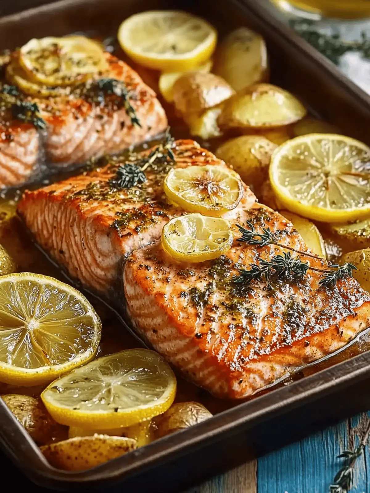 Baked Lemon Herb Salmon with Garlic Potatoes Recipe to Wow! 4 Baked Lemon Herb Salmon with Garlic Potatoes Recipe