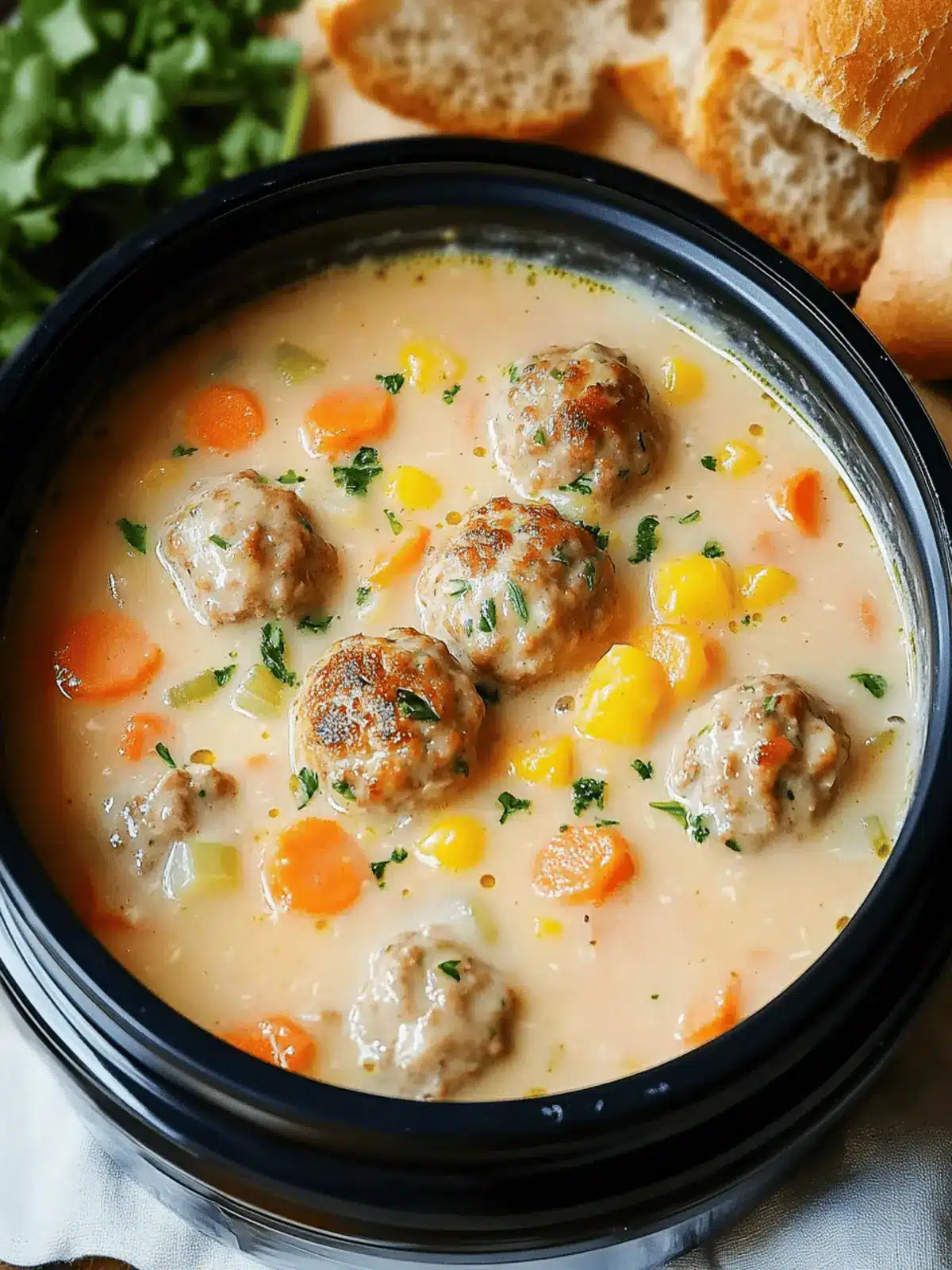 Creamy Meatball Soup with Vegetables for Cozy Nights 4 Creamy Meatball Soup with Vegetables