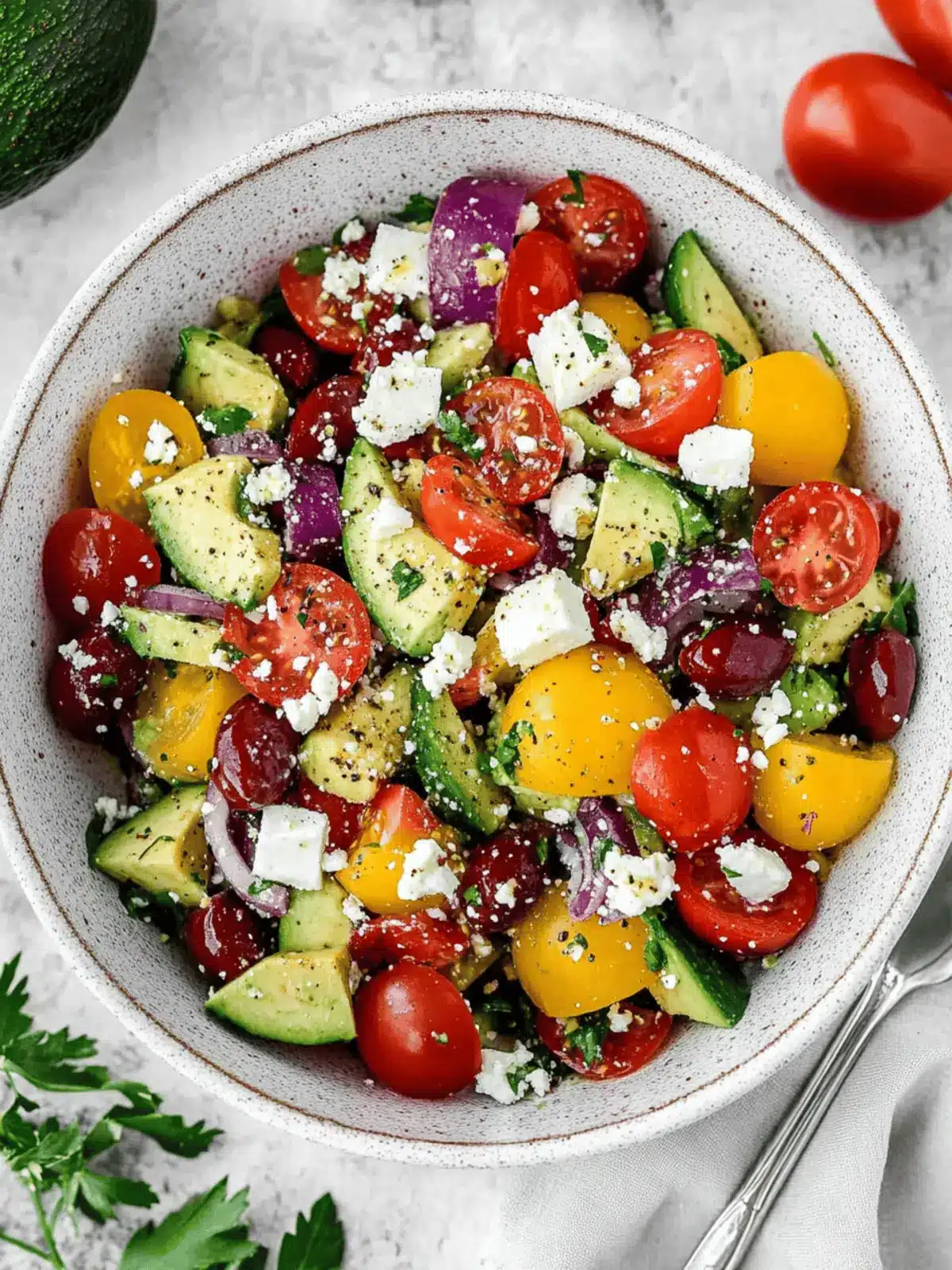 Brighten Your Day with Greek Avocado Salad with Feta Bliss 4 Greek Avocado Salad with Feta