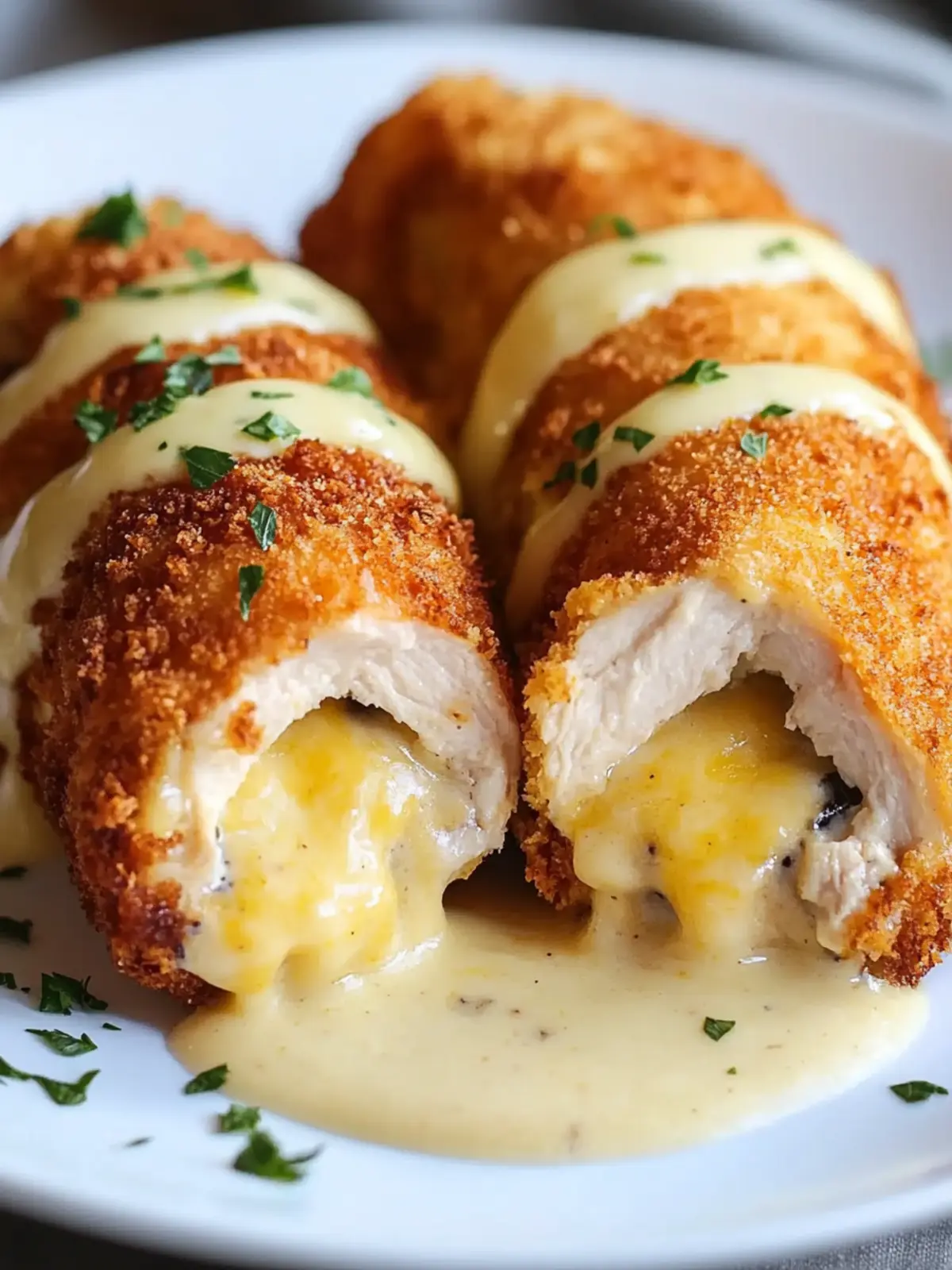 Gluten-Free Chicken Cordon Bleu with Creamy Swiss Cheese Bliss 3 Chicken Cordon Bleu with Swiss Cheese Sauce