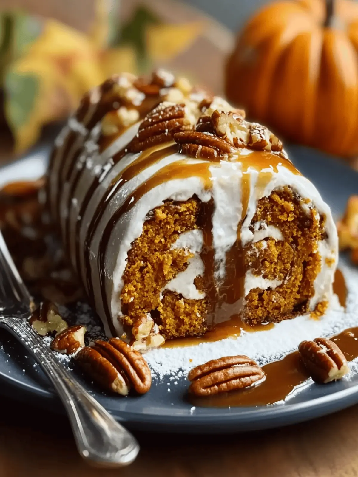 Irresistible Caramel Pecan Pumpkin Roll for Cozy Fall Gatherings 3 Caramel Pecan Pumpkin Roll