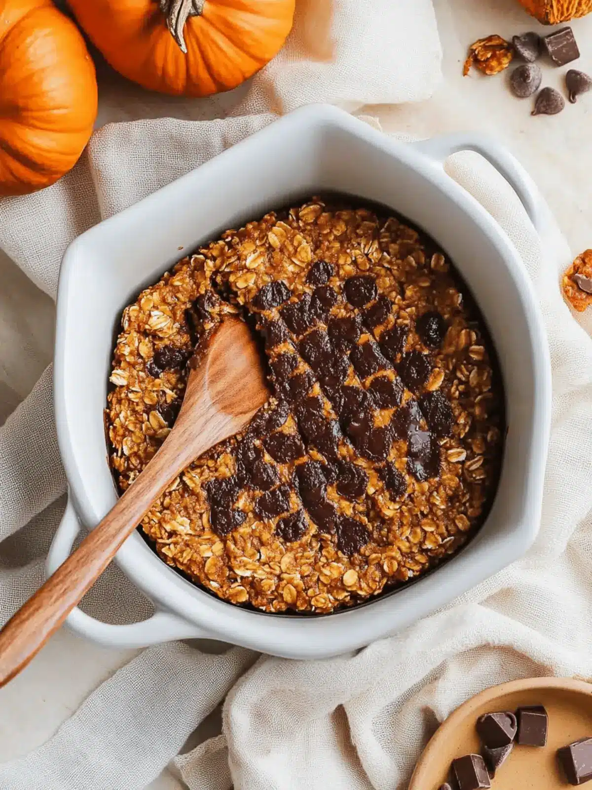 Higher Protein Pumpkin Baked Oatmeal with Chocolate Chips Delight 4 Higher Protein Pumpkin Baked Oatmeal with Chocolate Chips