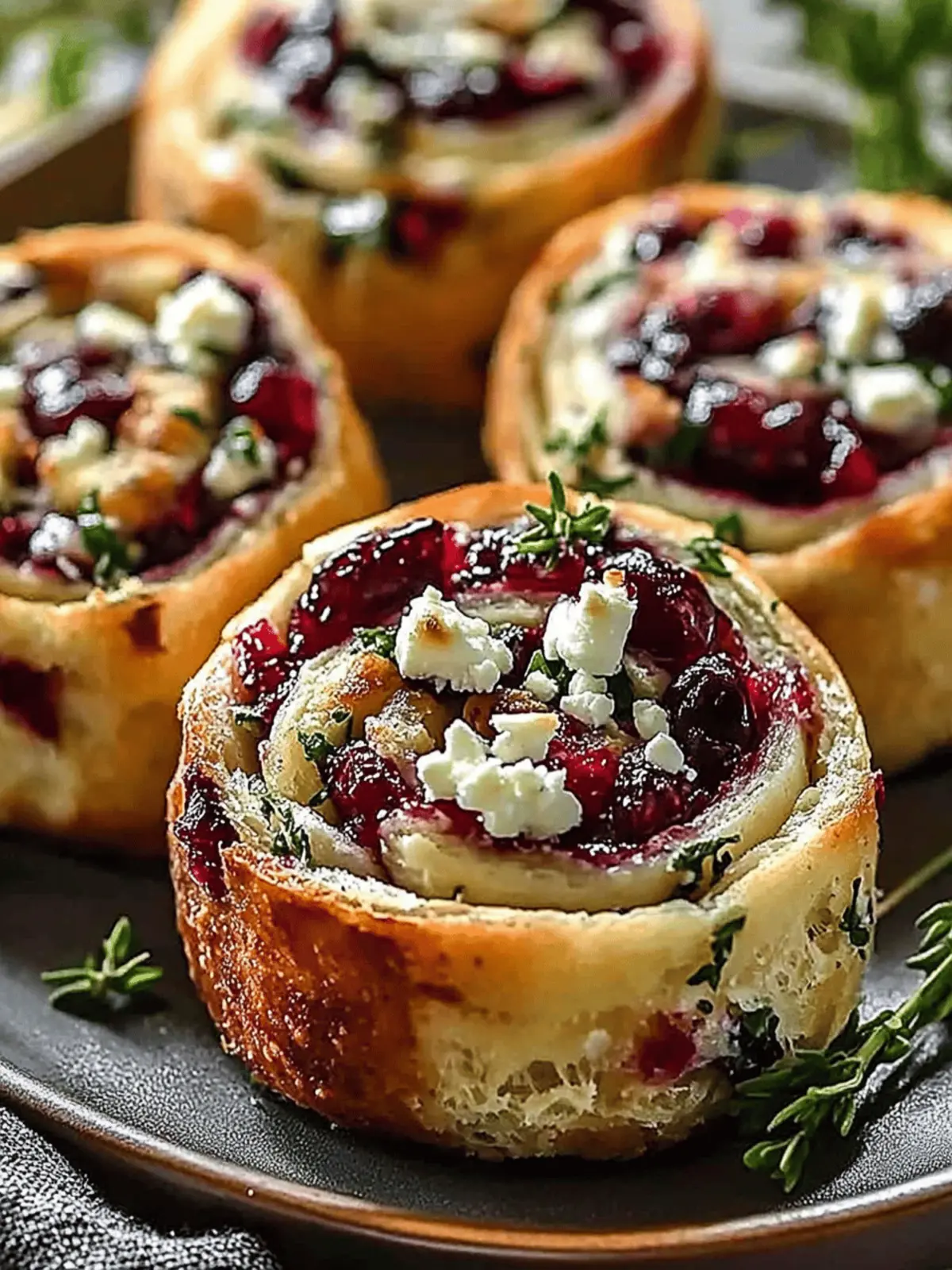 Cranberry Cream Cheese Pinwheels with Feta & Herbs to Wow Guests 4 Cranberry Cream Cheese Pinwheels with Feta & Herbs