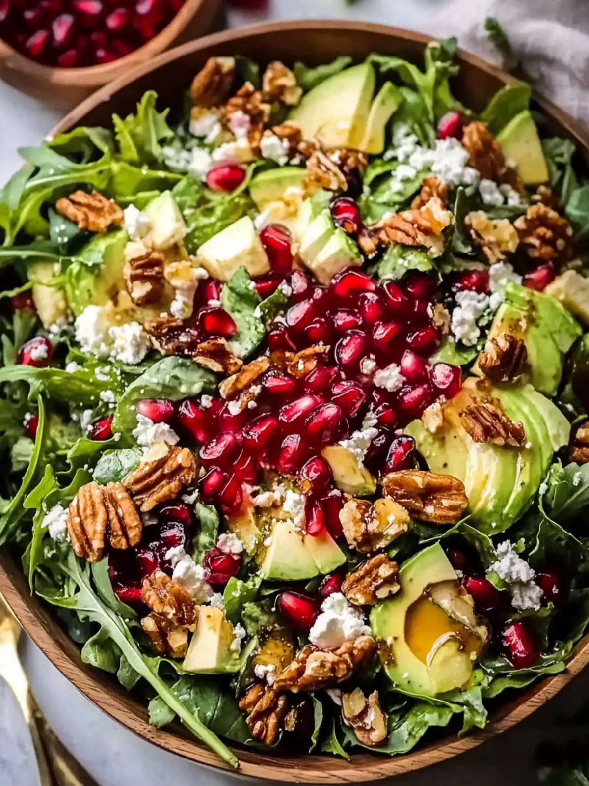 Festive Pomegranate Christmas Salad with Honey Mustard Dressing 5 Pomegranate Christmas Salad with Honey Mustard Dressing