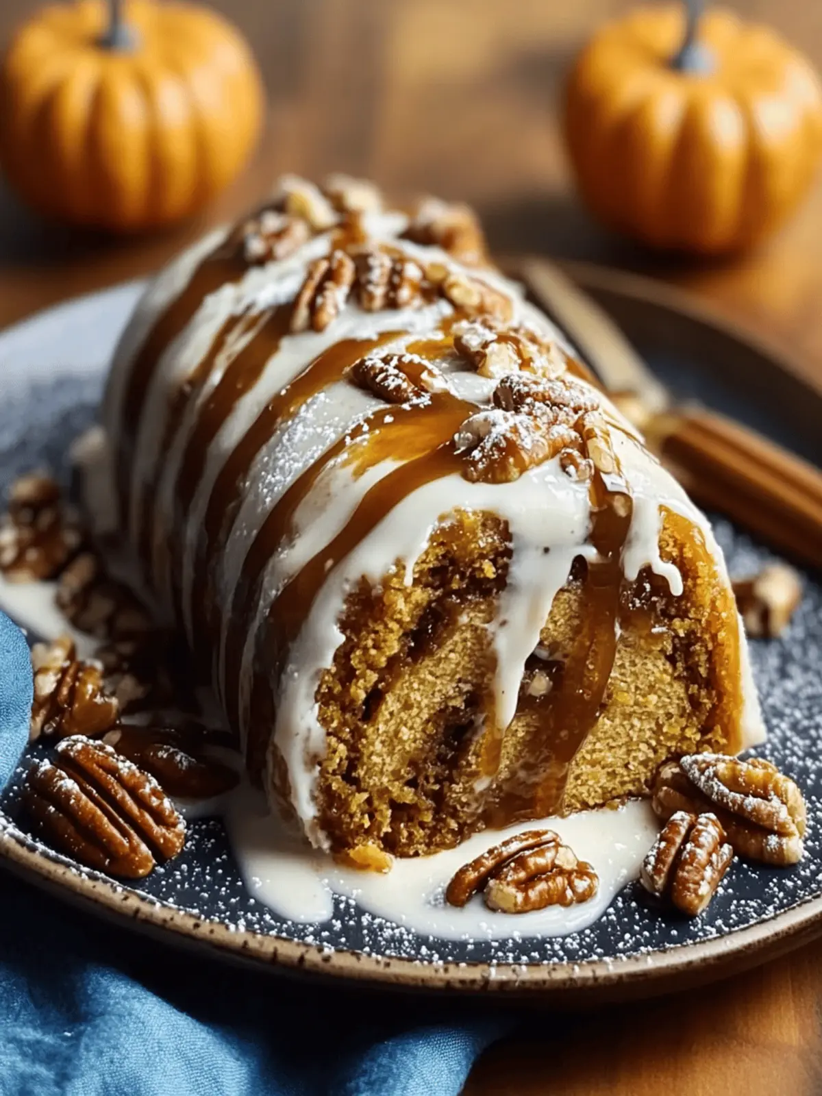 Irresistible Caramel Pecan Pumpkin Roll for Cozy Fall Gatherings 4 Caramel Pecan Pumpkin Roll