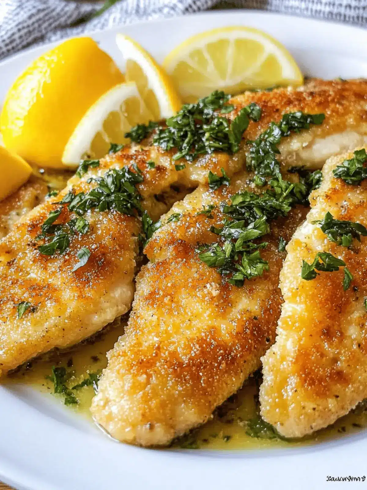 Savory Chicken Salmoriglio: Crispy Cutlets with Zesty Sauce 4 Chicken Salmoriglio