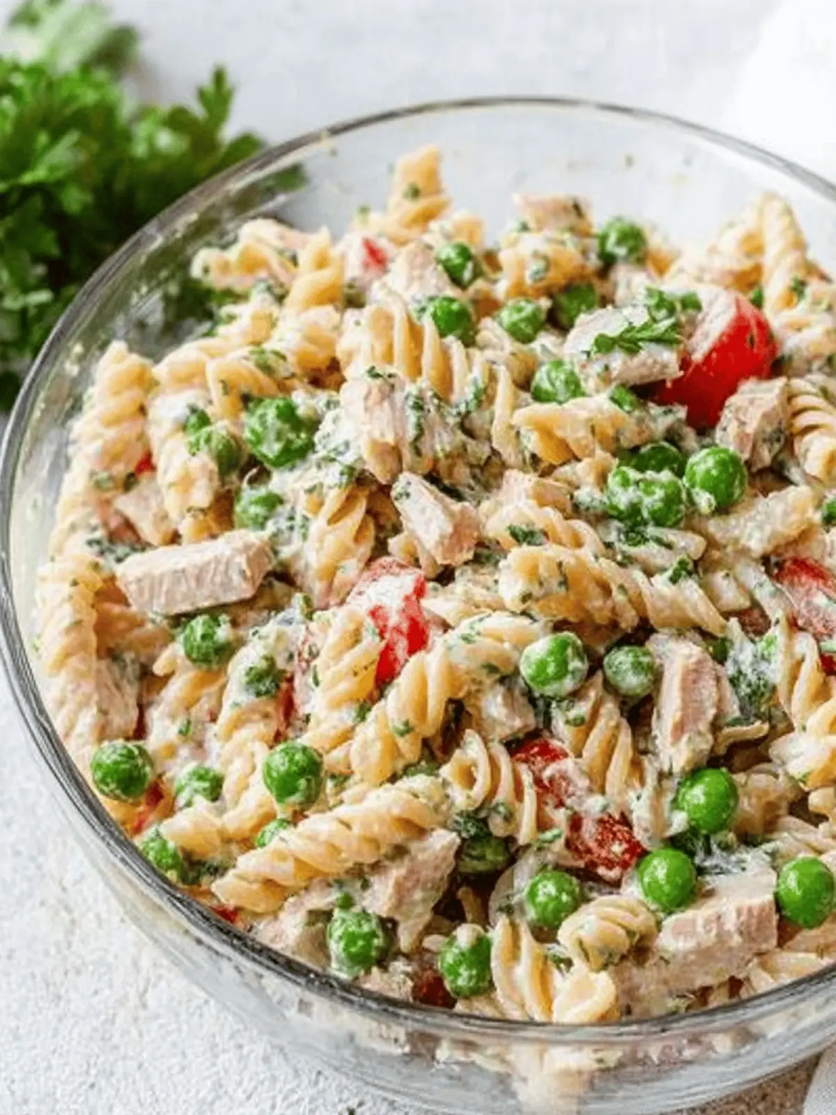 Zesty Healthy Tuna Pasta Salad with Peas for Summer Fun 3 Healthy Tuna Pasta Salad with Peas