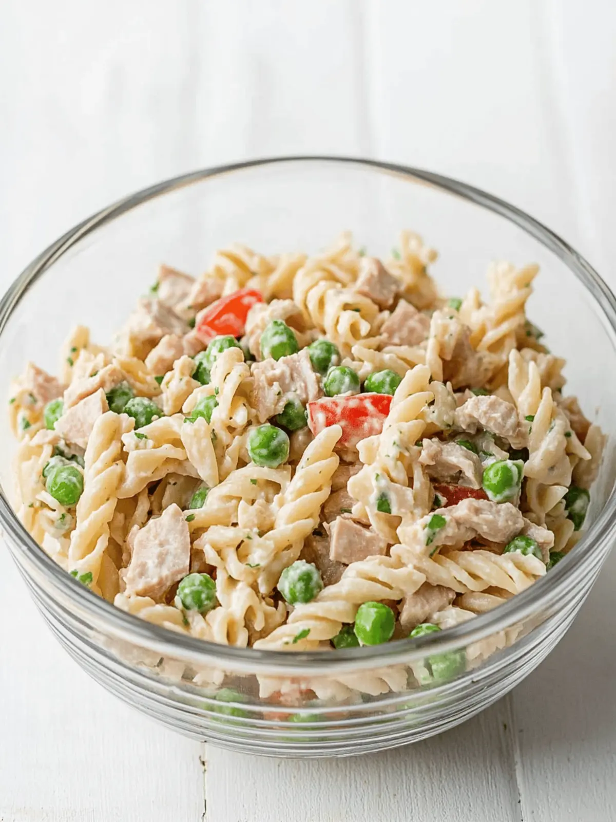 Delicious Healthy Tuna Pasta Salad with Peas Perfectly Chilled 5 Healthy Tuna Pasta Salad with Peas (Serve Cold)