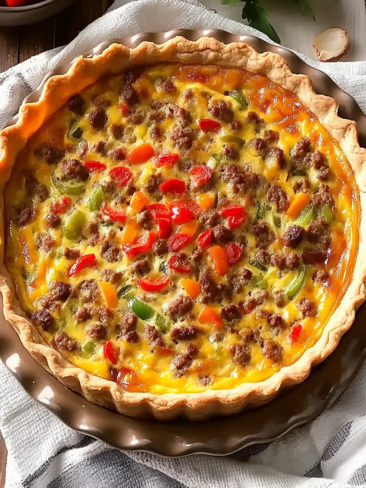 Savor the Moment with Savory Sausage, Pepper, and Onion Quiche 2 Savory Sausage, Pepper, and Onion Quiche
