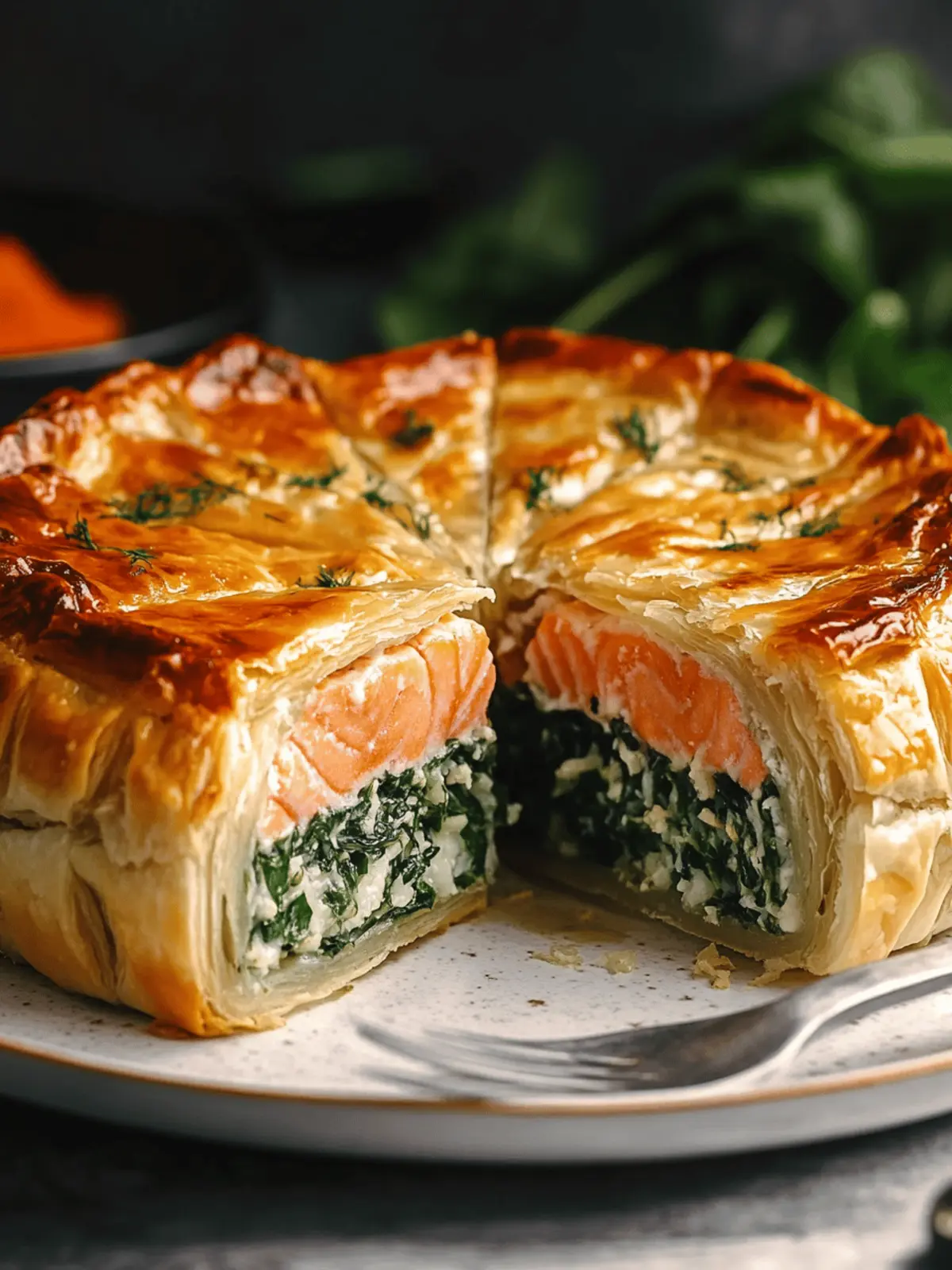 Rice & Spinach Puff Pastry Salmon Cake: Effortless Elegance at Home 2 Rice & Spinach Puff Pastry Salmon Cake