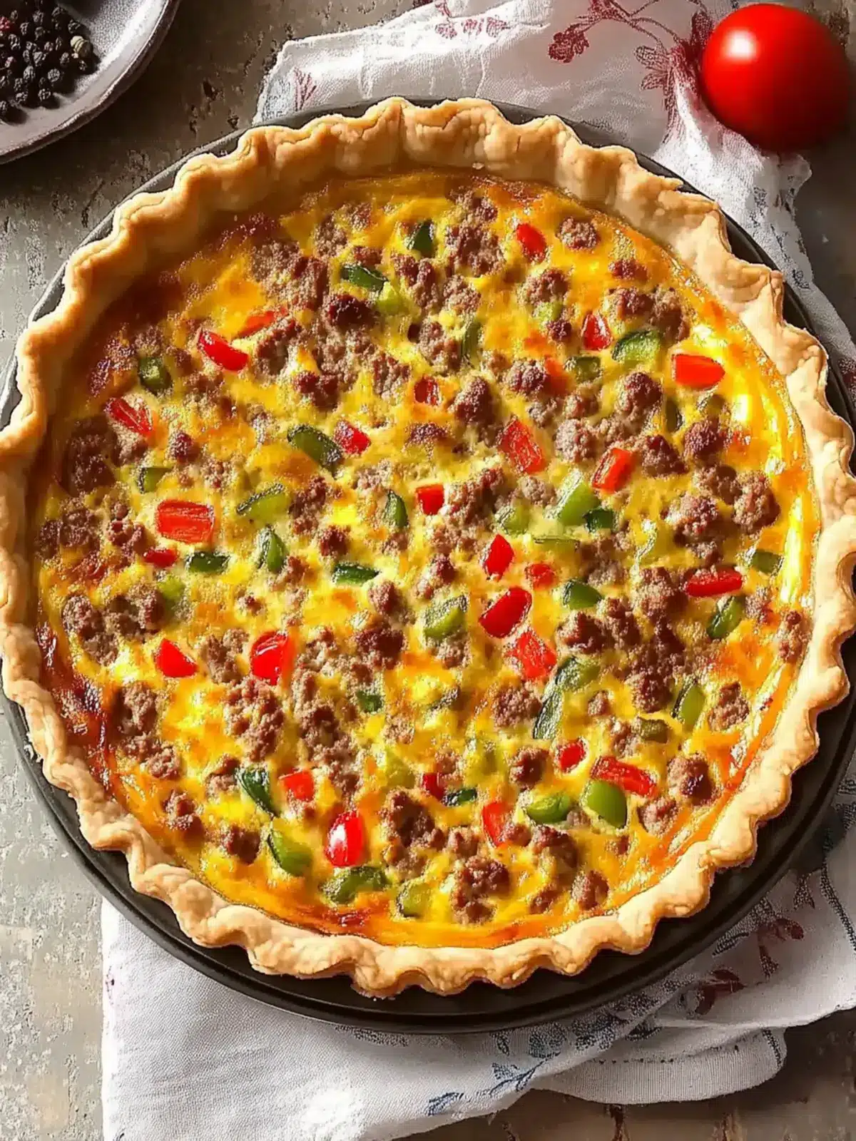 Savor the Moment with Savory Sausage, Pepper, and Onion Quiche 5 Savory Sausage, Pepper, and Onion Quiche