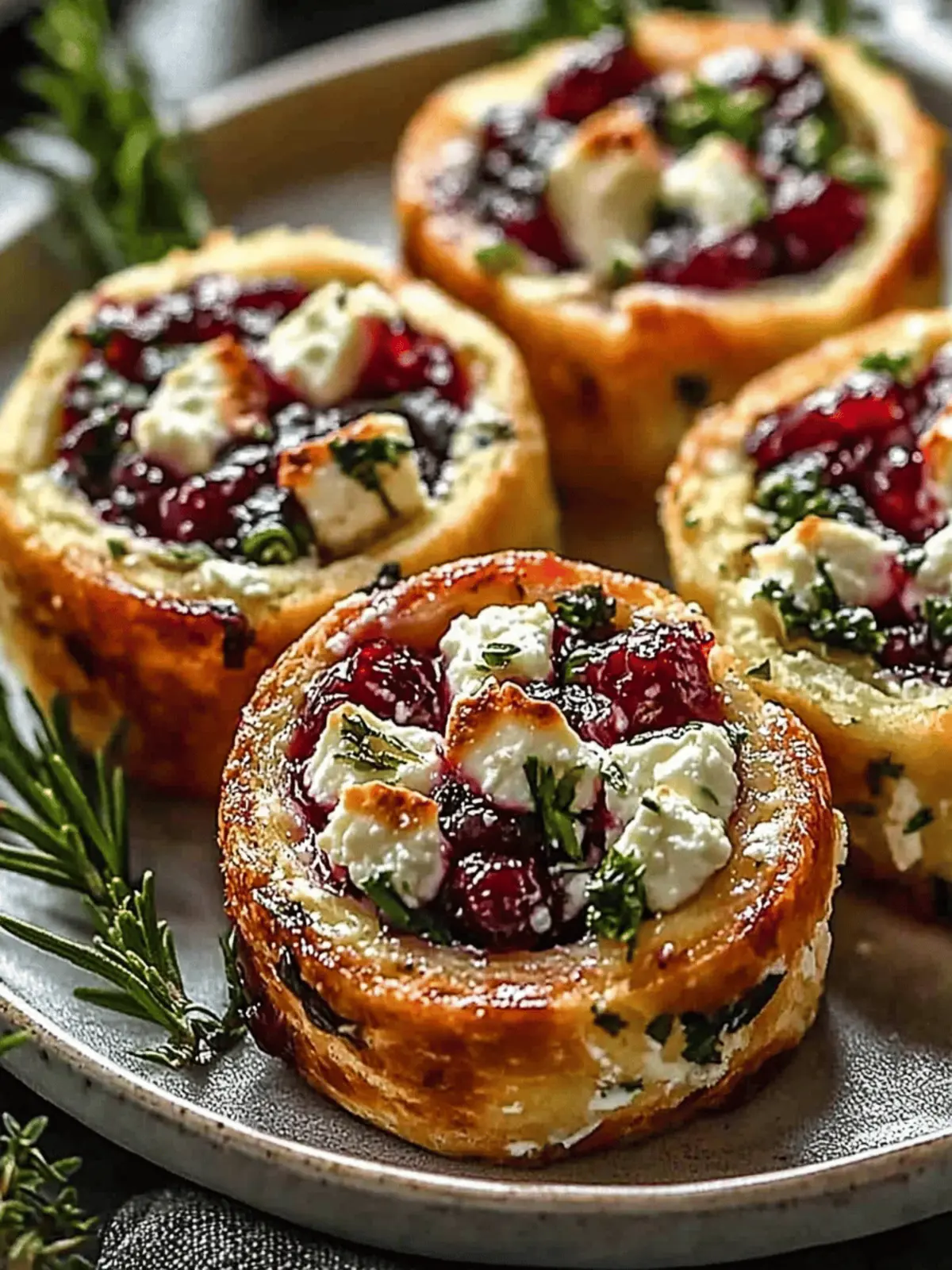 Cranberry Cream Cheese Pinwheels with Feta & Herbs to Wow Guests 3 Cranberry Cream Cheese Pinwheels with Feta & Herbs