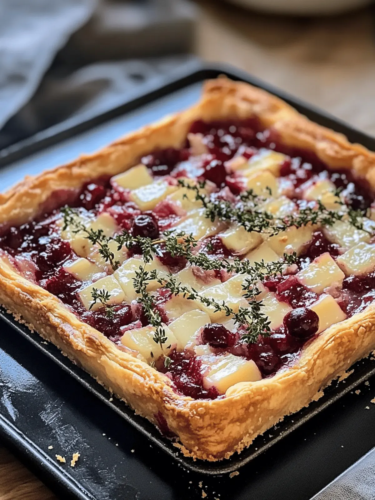 Cranberry Brie Tart with Pancetta & Thyme for Cozy Holidays 2 Cranberry Brie Tart with Pancetta & Thyme