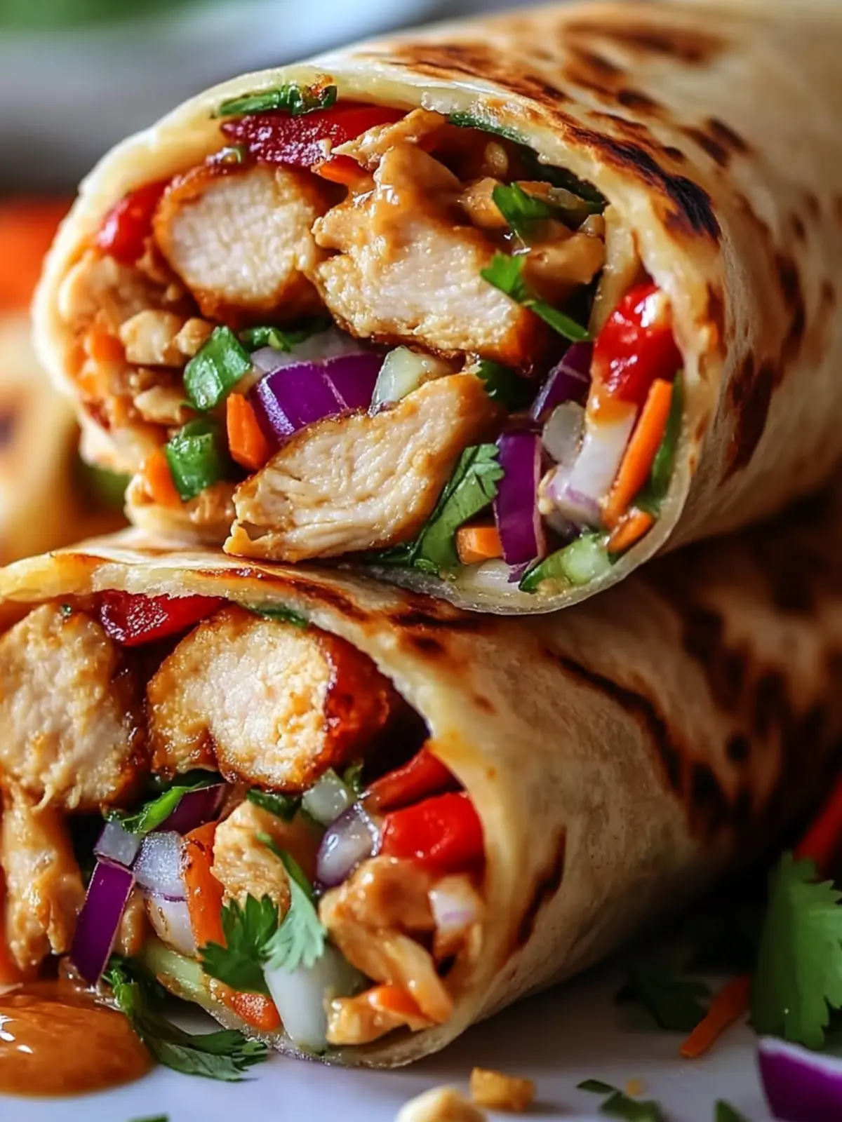 Savor Thai Peanut Chicken Wraps for a Quick Flavor Boost 3 Thai Peanut Chicken Wrap
