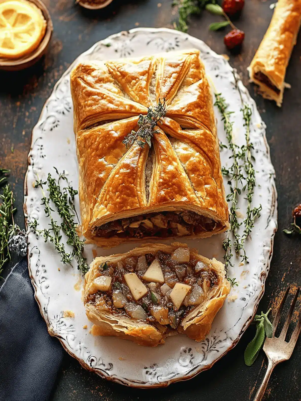 Irresistible Vegan Walnut Mushroom Wellington for Your Holiday Table 2 https://cookingwithparita.com/wp-content/uploads/2022/11/image-of-vegan-walnut-mushroom-wellington-with-caramelized-onions-recipe.jpg