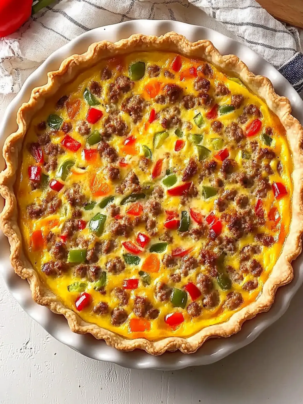 Savor the Moment with Savory Sausage, Pepper, and Onion Quiche 4 Savory Sausage, Pepper, and Onion Quiche