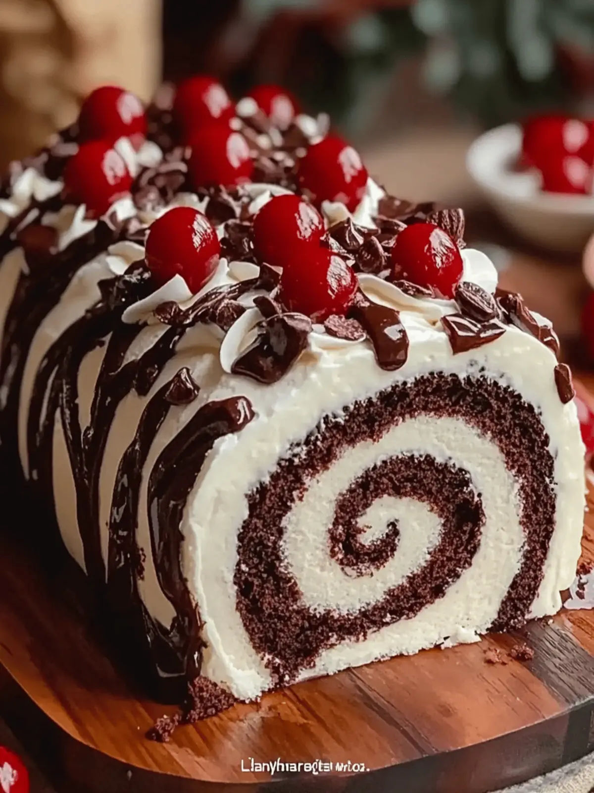 Indulge in an Elegant Black Forest Cake Roll Delight 2 Elegant Black Forest Cake Roll