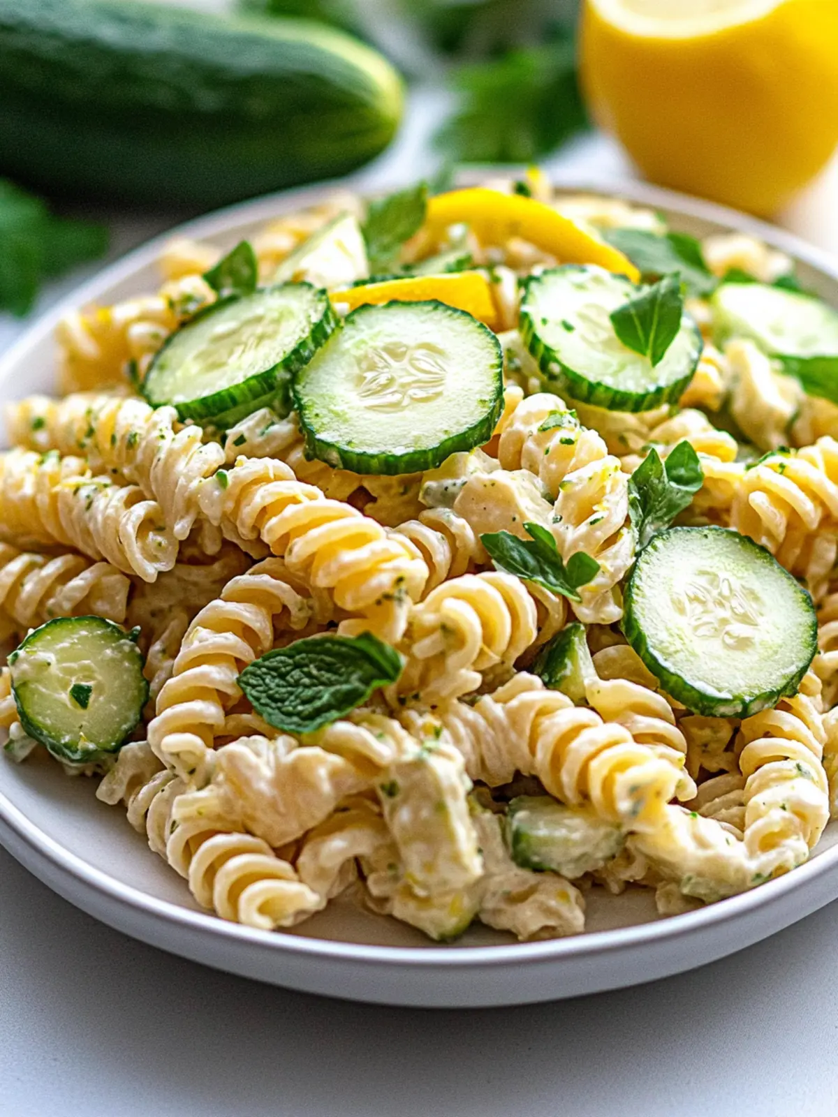 Zesty Lemon Cucumber Pasta Salad That's Perfect for Summer 2 Lemon Cucumber Pasta Salad