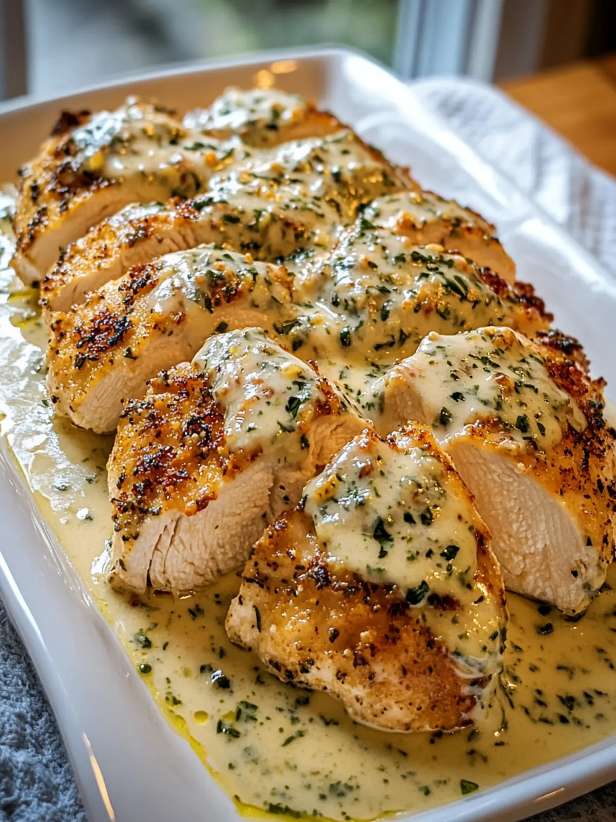 Baked Caesar Chicken with Creamy Parmesan Sauce Bliss 2 Baked Caesar Chicken with Creamy Parmesan Sauce