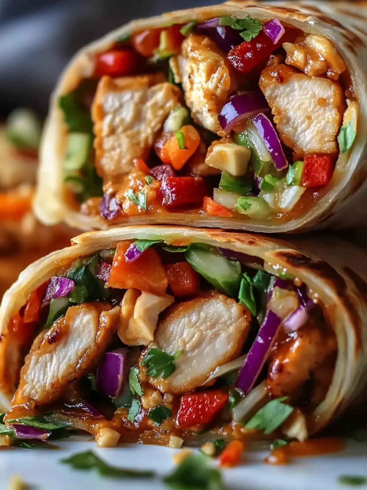 Savor Thai Peanut Chicken Wraps for a Quick Flavor Boost 2 Thai Peanut Chicken Wrap