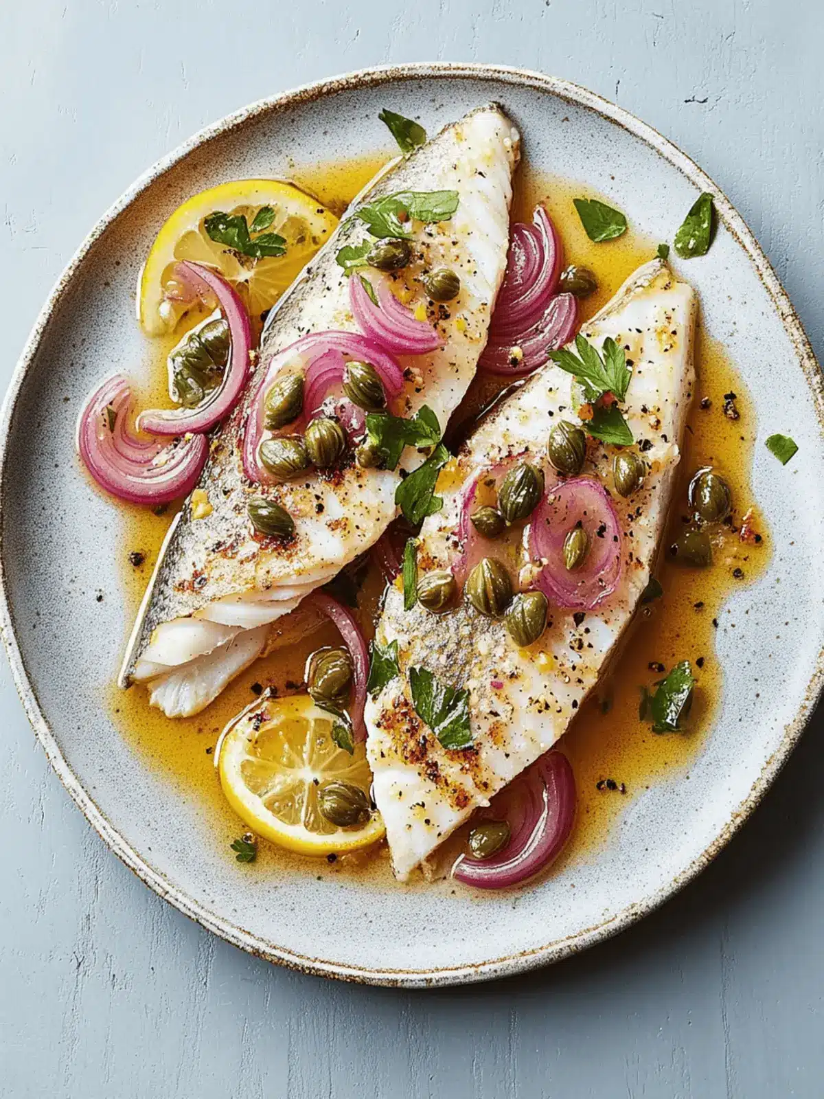 Savor Grilled Fish with Caper and Red Onion Dressing Tonight! 4 Grilled Fish with Caper and Red Onion Dressing