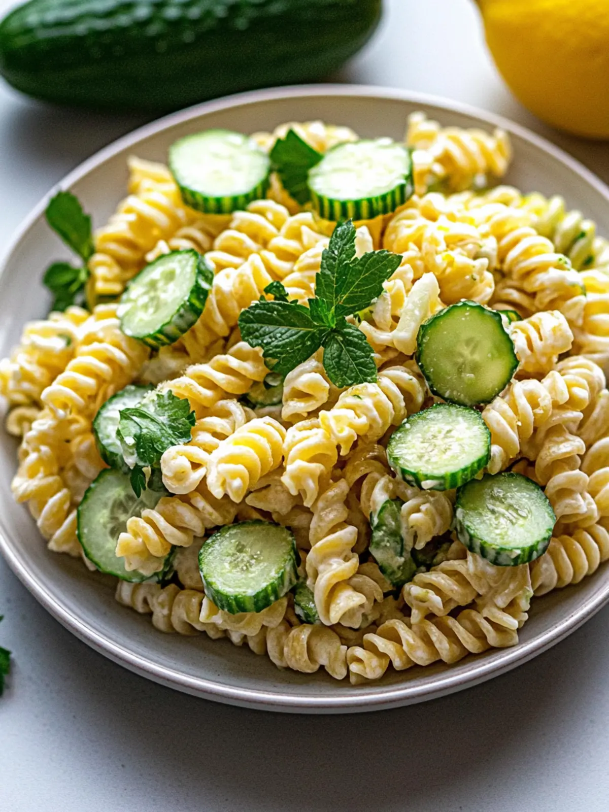 Zesty Lemon Cucumber Pasta Salad That's Perfect for Summer 3 Lemon Cucumber Pasta Salad